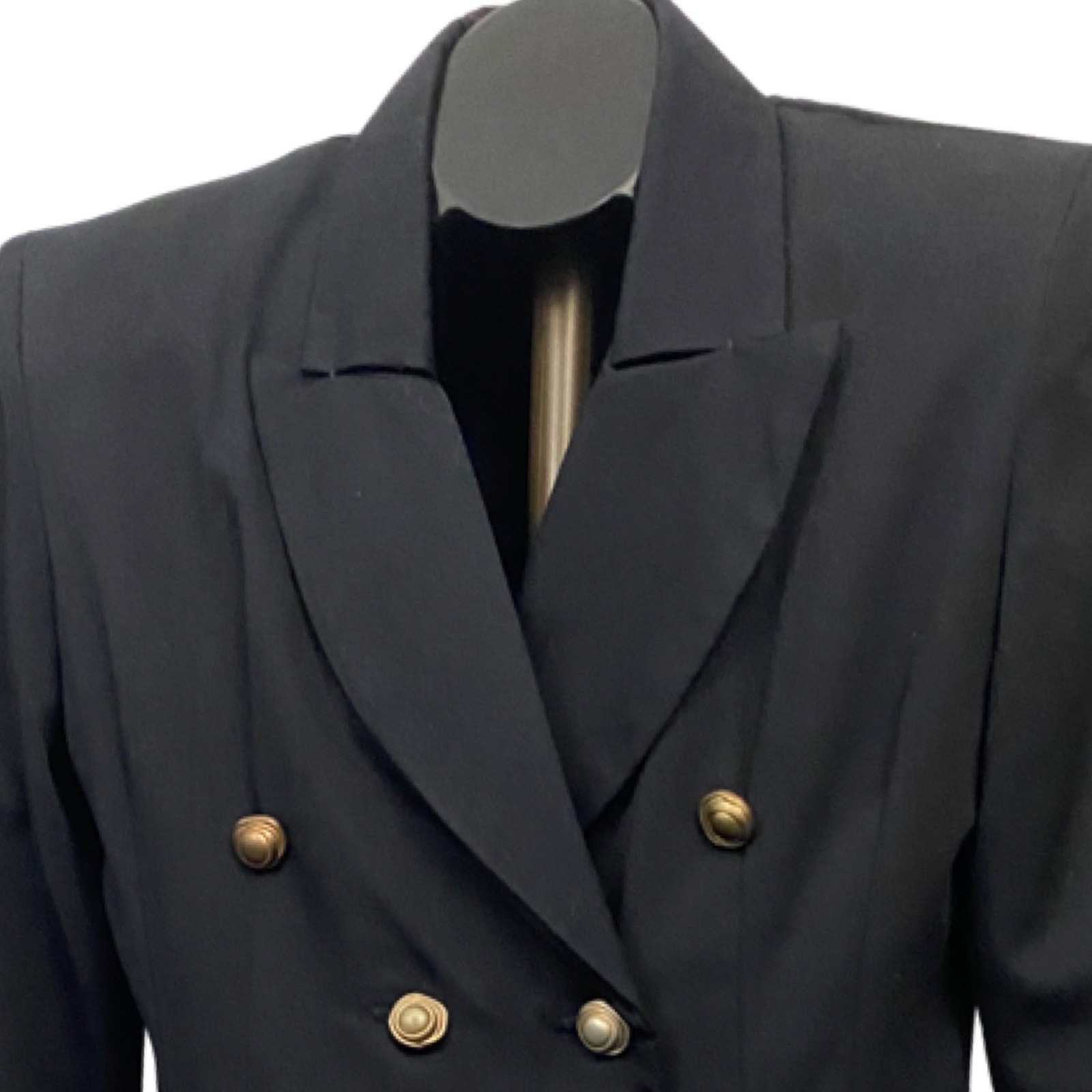 Rampage Black Double Breasted Military Blazer Gold Buttons Tailored Jacket SM ^