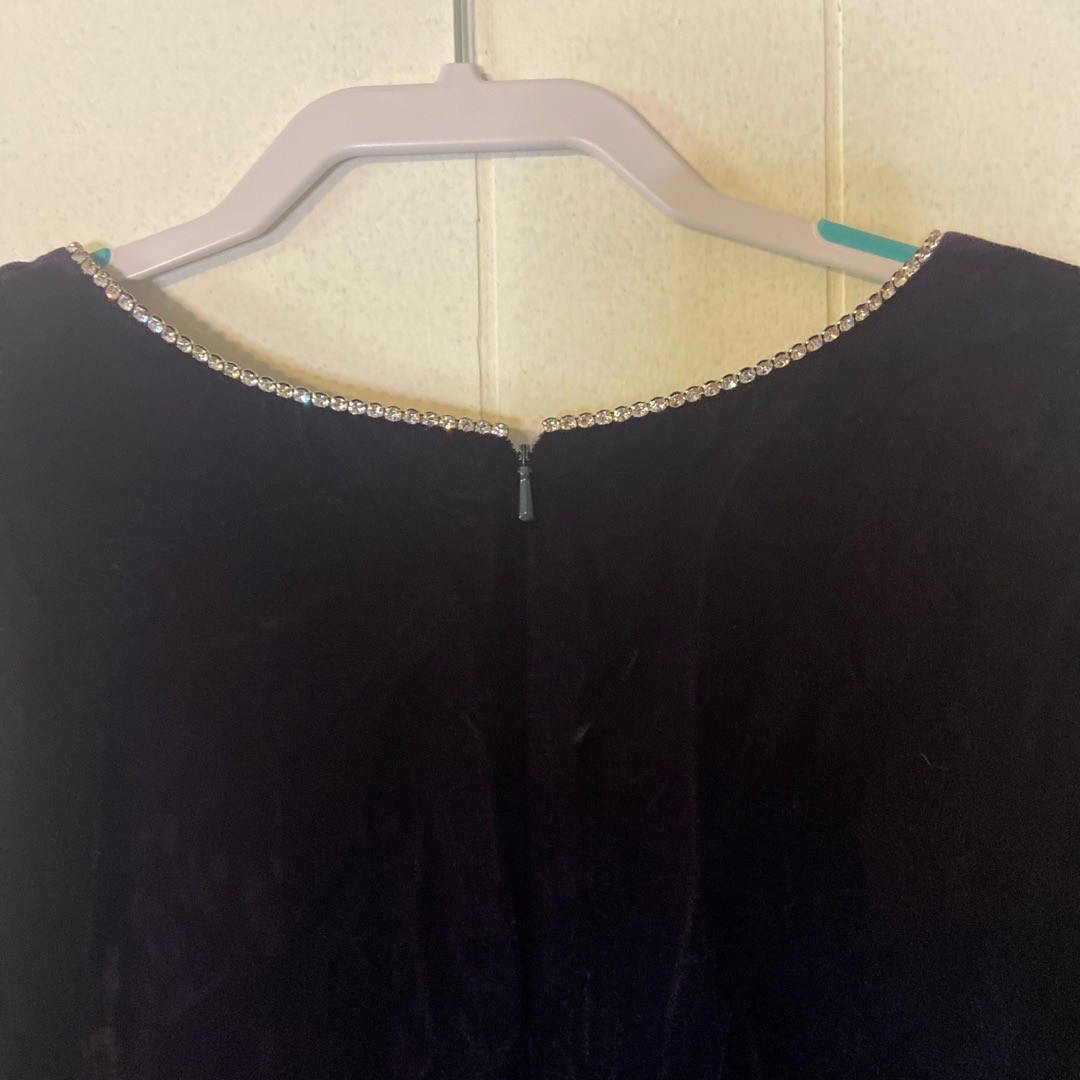 NWT CDC Womens Deep Purple Velvet Cocktail Dress Size 12 Embellished Vintage