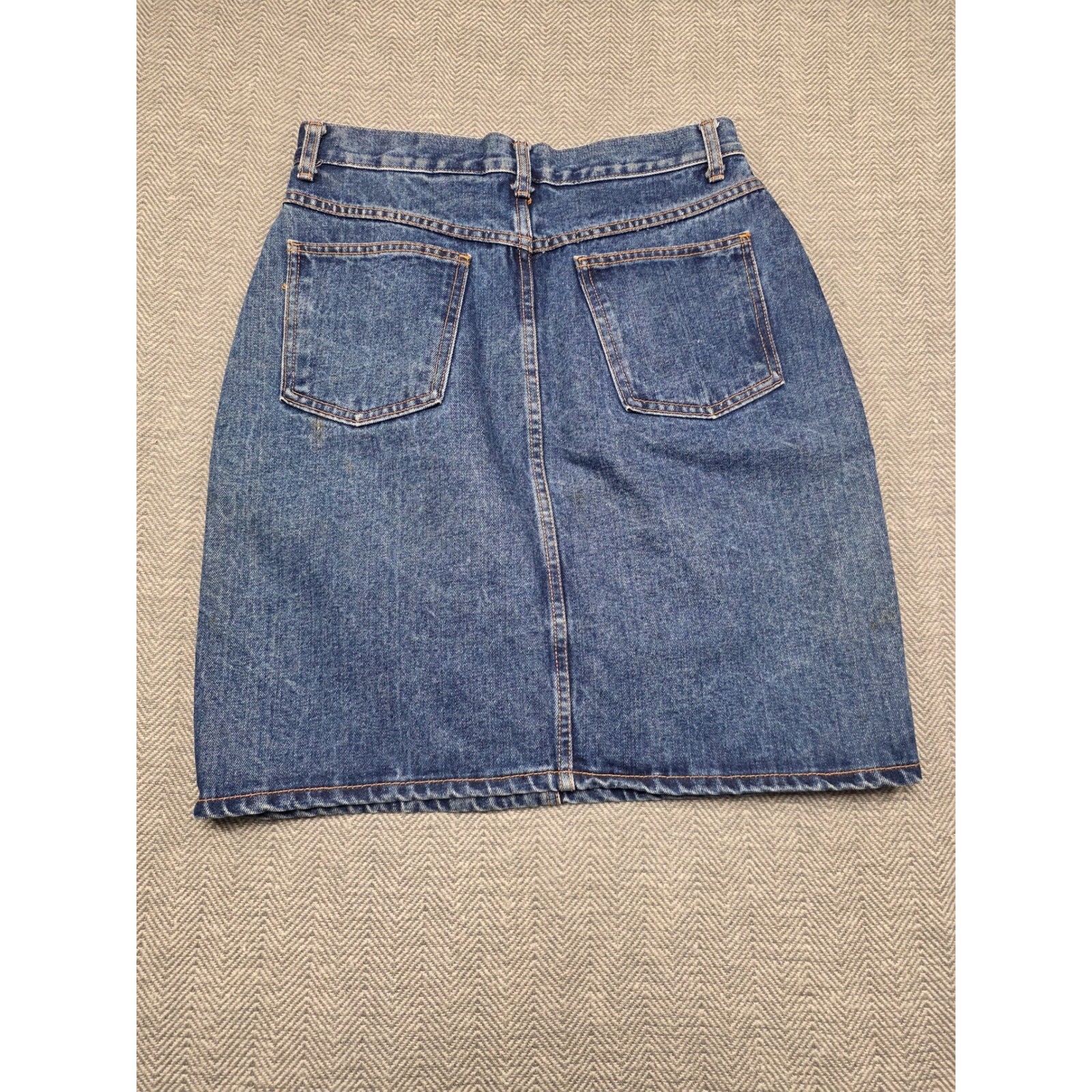 Pasta Vintage Denim Mini Skirt High Waisted Medium Wash Made in USA Size 11/12