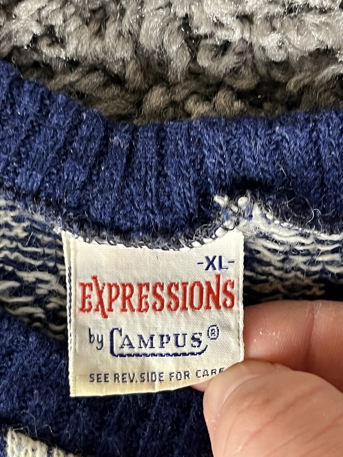 Vintage Expressions By Campus Houndstooth Women’s Sweater XL (FLAW) 80’s