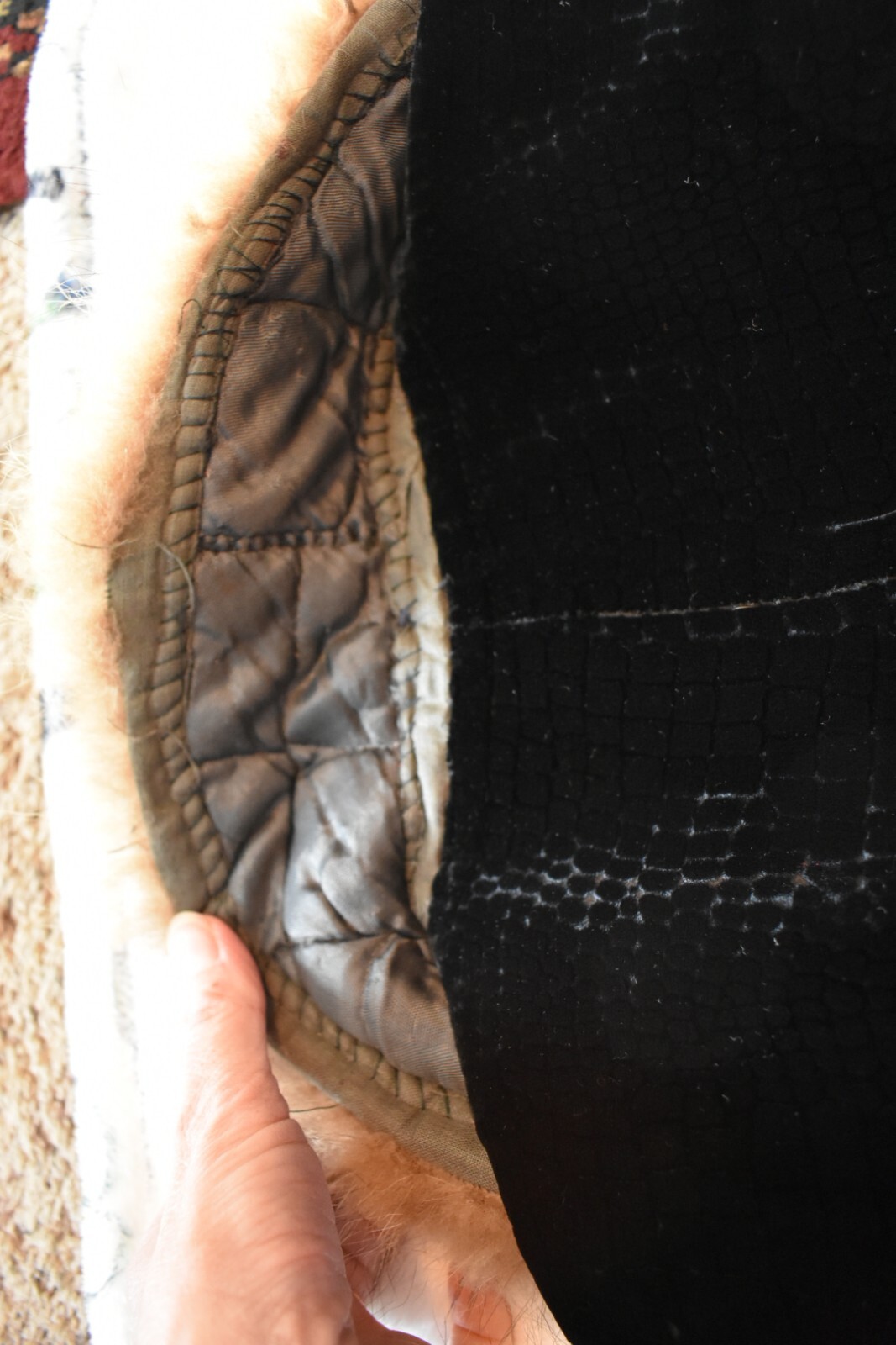DESTROYED Whimsigoth Vintage National Board Coat & Suit Industry Velvet/Fur coat