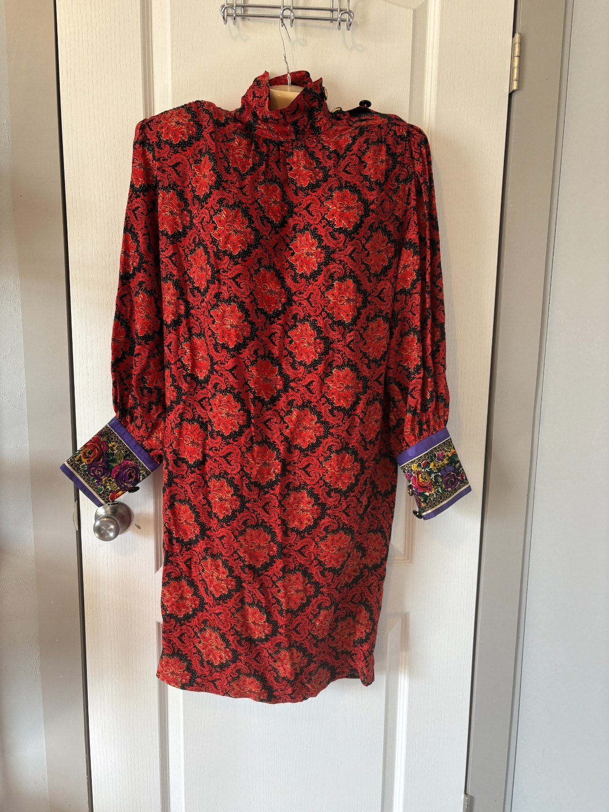 80s 90s Saks Fifth Avenue 10 SILK Vintage Richie Freeman for Terijon Smock Dress