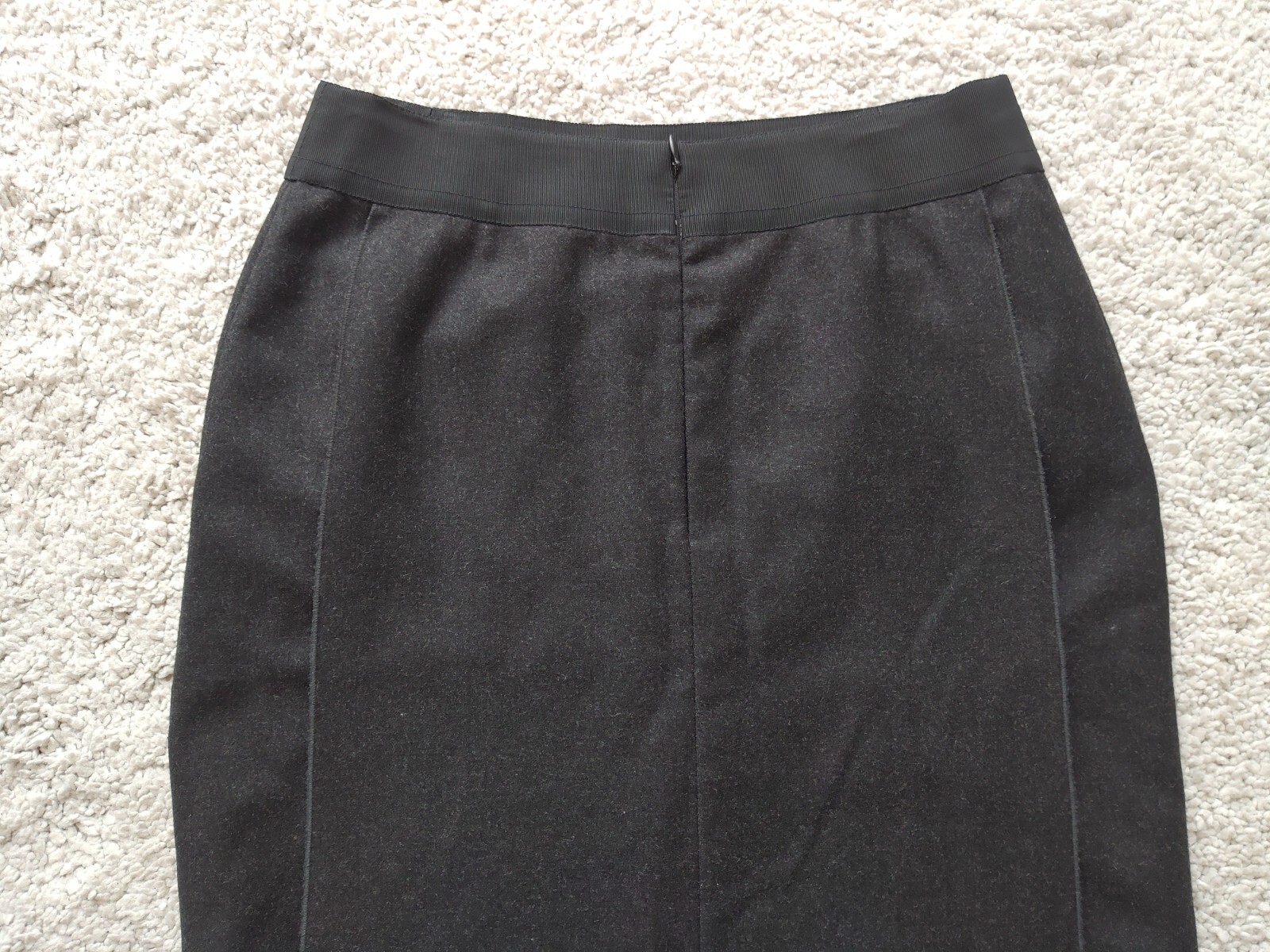 Chanel Vintage 1999 France Wool Cashmere Gray Overlap Panel Long Maxi Skirt 38 S