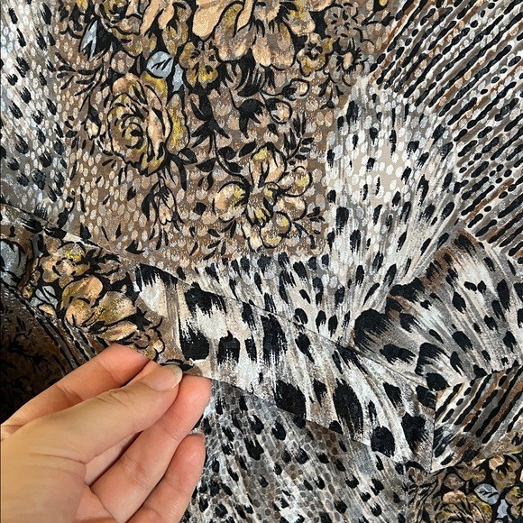 Vintage Neiman Marcus Montage Dimensions Pattern Dress Sleeves Plus Sz Designer
