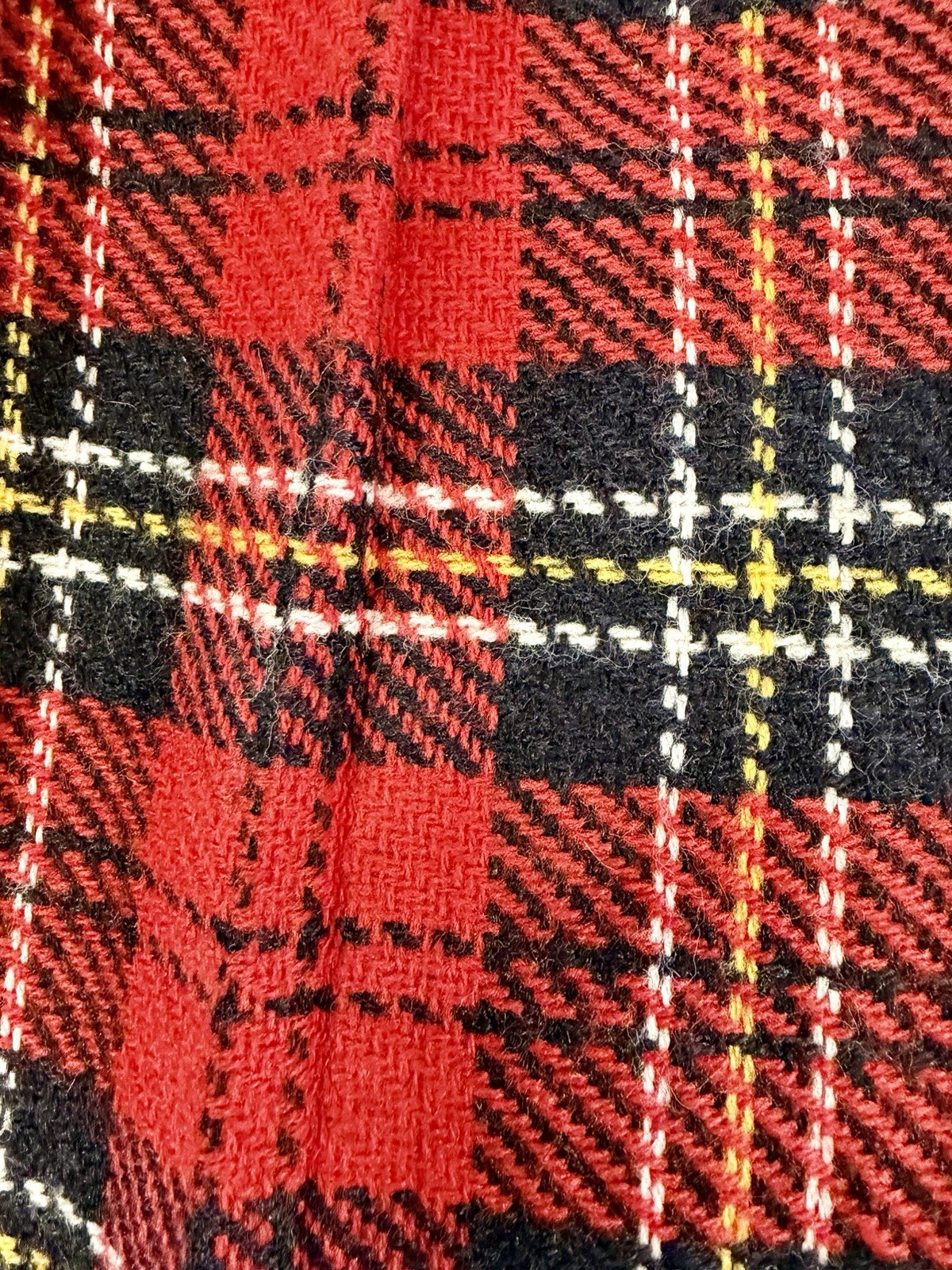 Vintage 1970s Girl’s Girltown Red & Black Plaid Wool Skirt/Kilt