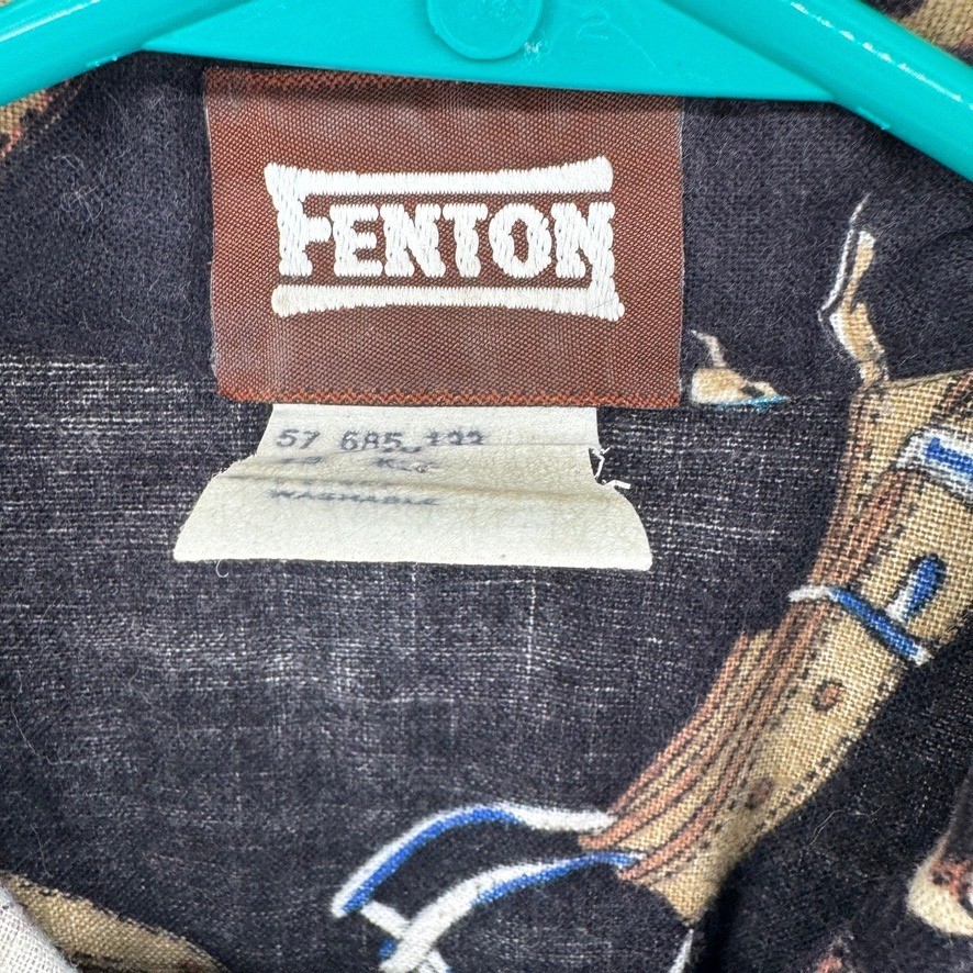 VTG Fenton Womens Western Equestrian Snap Peplum Blouse Raw Hem Sz 9/10 MEDIUM