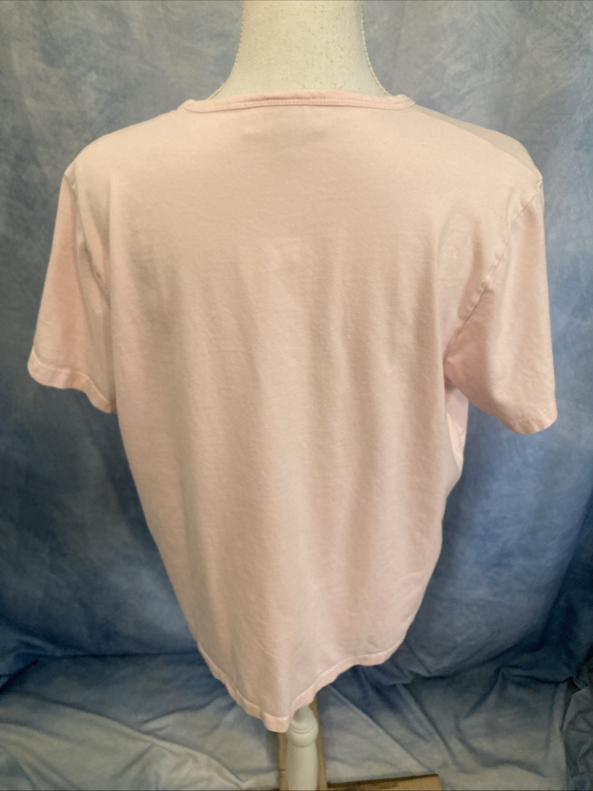 Vtg 90s Y2K M&C Sportswear Grandmacore Embroidered Pink V-Neck T-Shirt XL Cotton