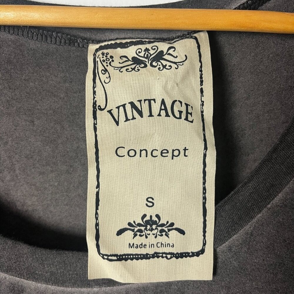 Vintage Concept Scoop Neck Dress Gray Small