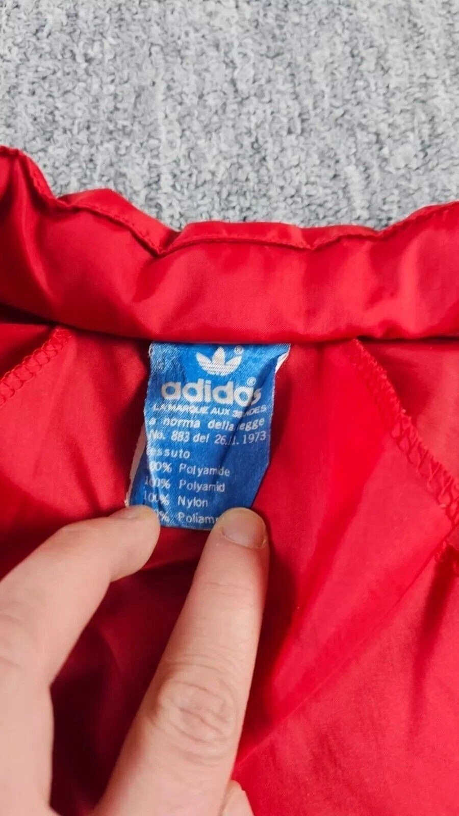Vintage 80s Adidas Windbreaker Jacket Men’s L Red Nylon Trefoil Logo Retro Zip