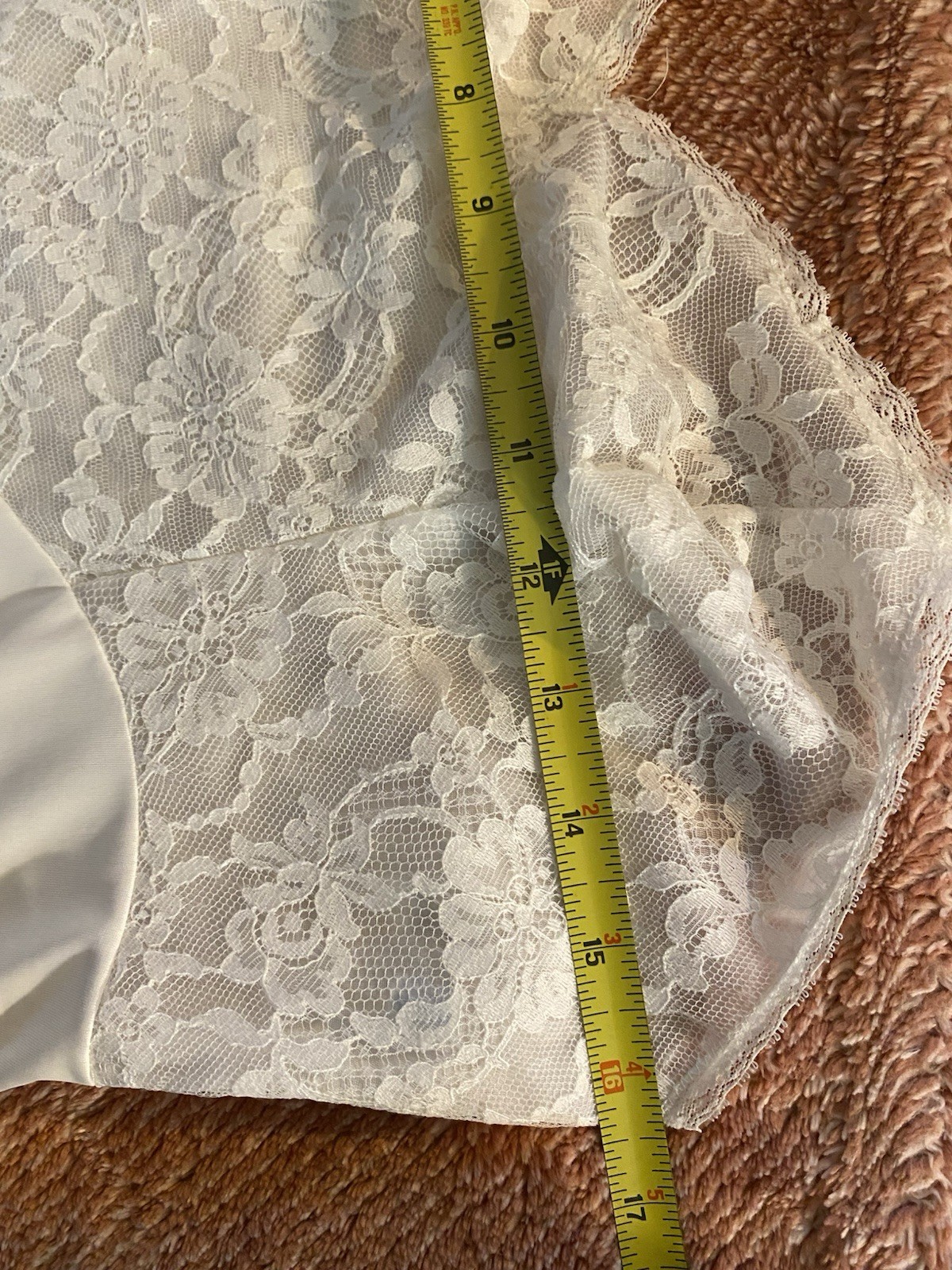 Vanity Fair Vintage Lace Bodice Ivory Mini Slip Dress Size 34 Small VGC