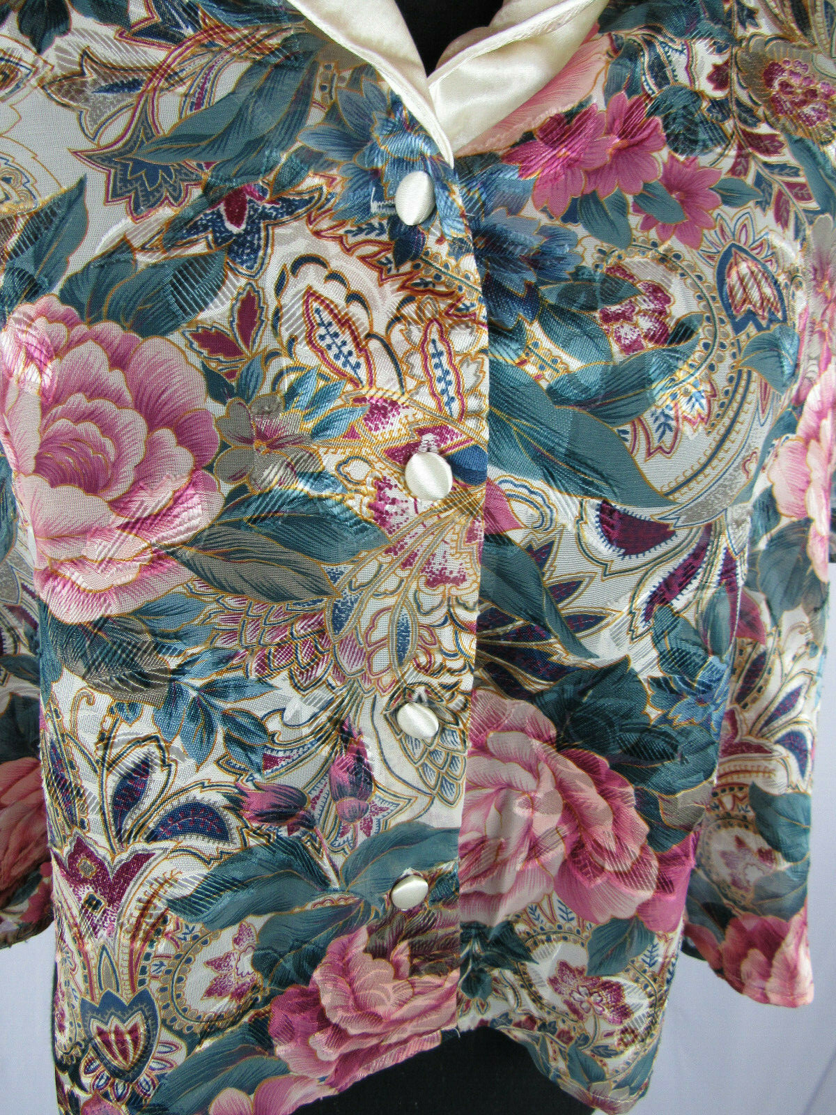 Victorias Secret Lingerie Sz S Gold Label Floral See Through Thru Blouse Vintage