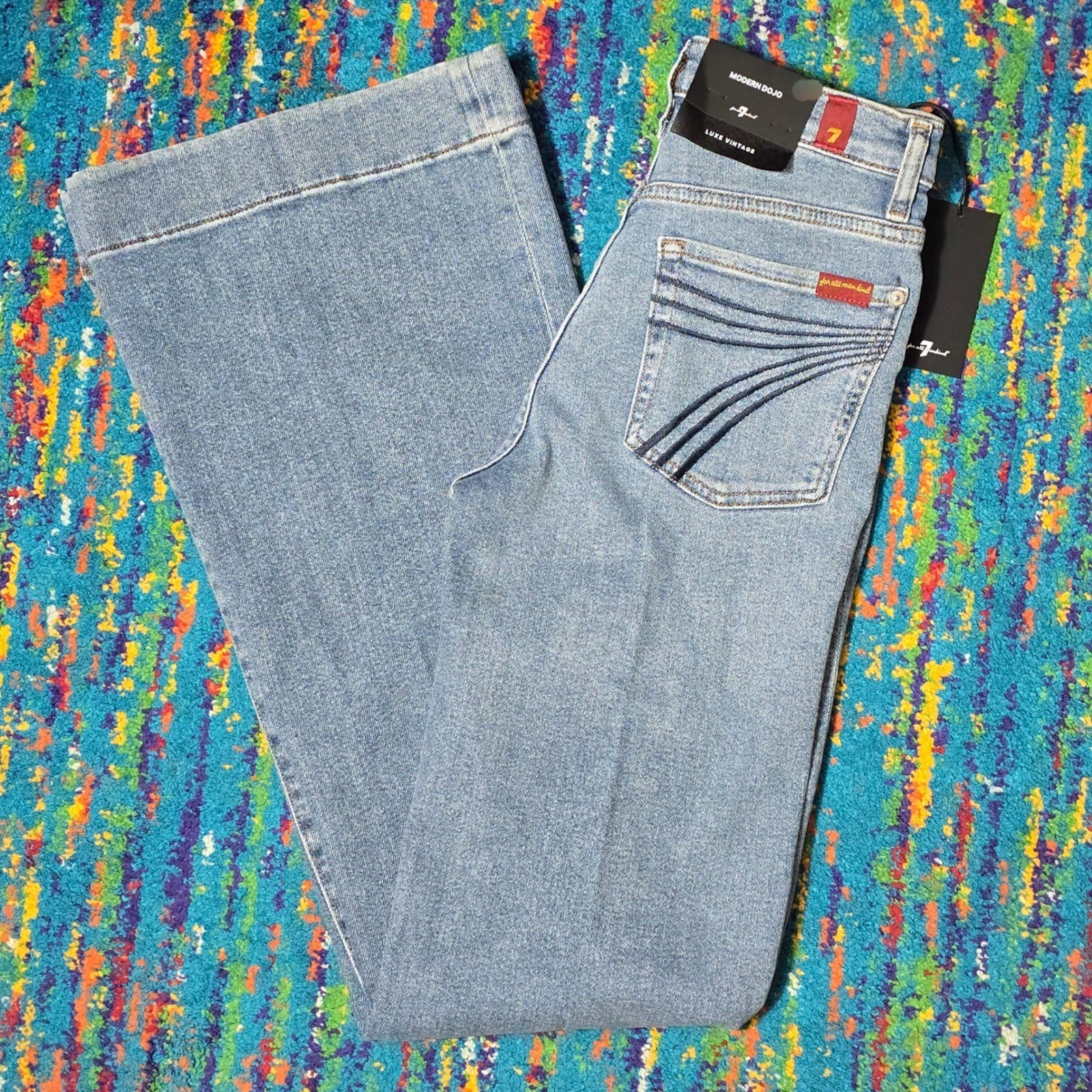 NWT 7 For All Mankind Modern Dojo Luxe Vintage Oceanstone Womens 26 x 34