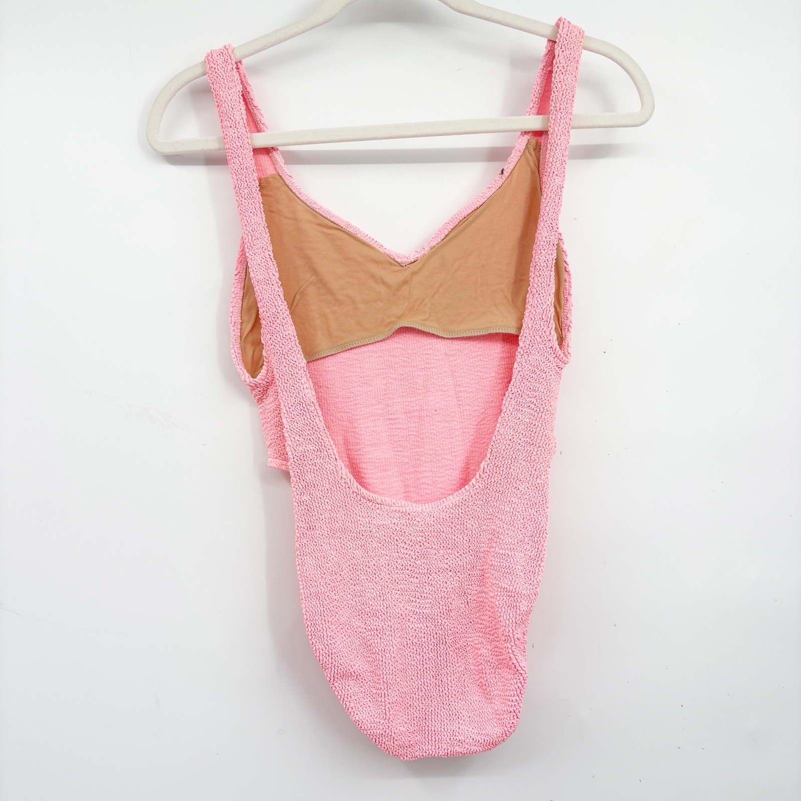Daffy Waterwear Womens Pink Crinkle Textured 80s 90s Vintage Swimsuit Size 11/12