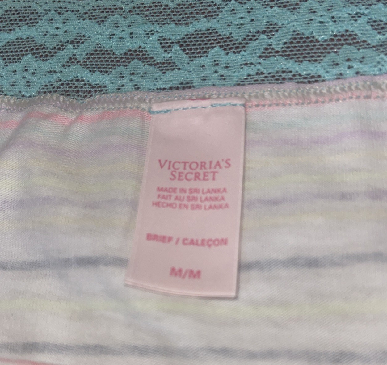 Vintage Victoria’s Secret Brief Striped Hi Leg Brief 2013 NWOT Sz Med