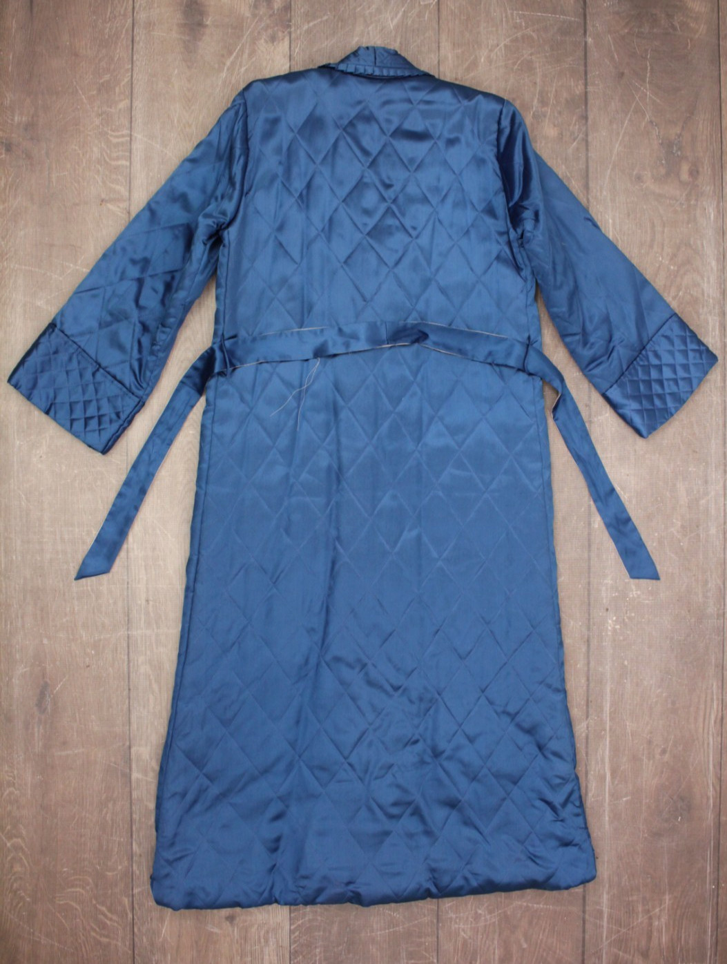 VTG Womens 50s 60s Blue Embroidered Rayon Korean / Japanese Robe S/M 1950s 1960s