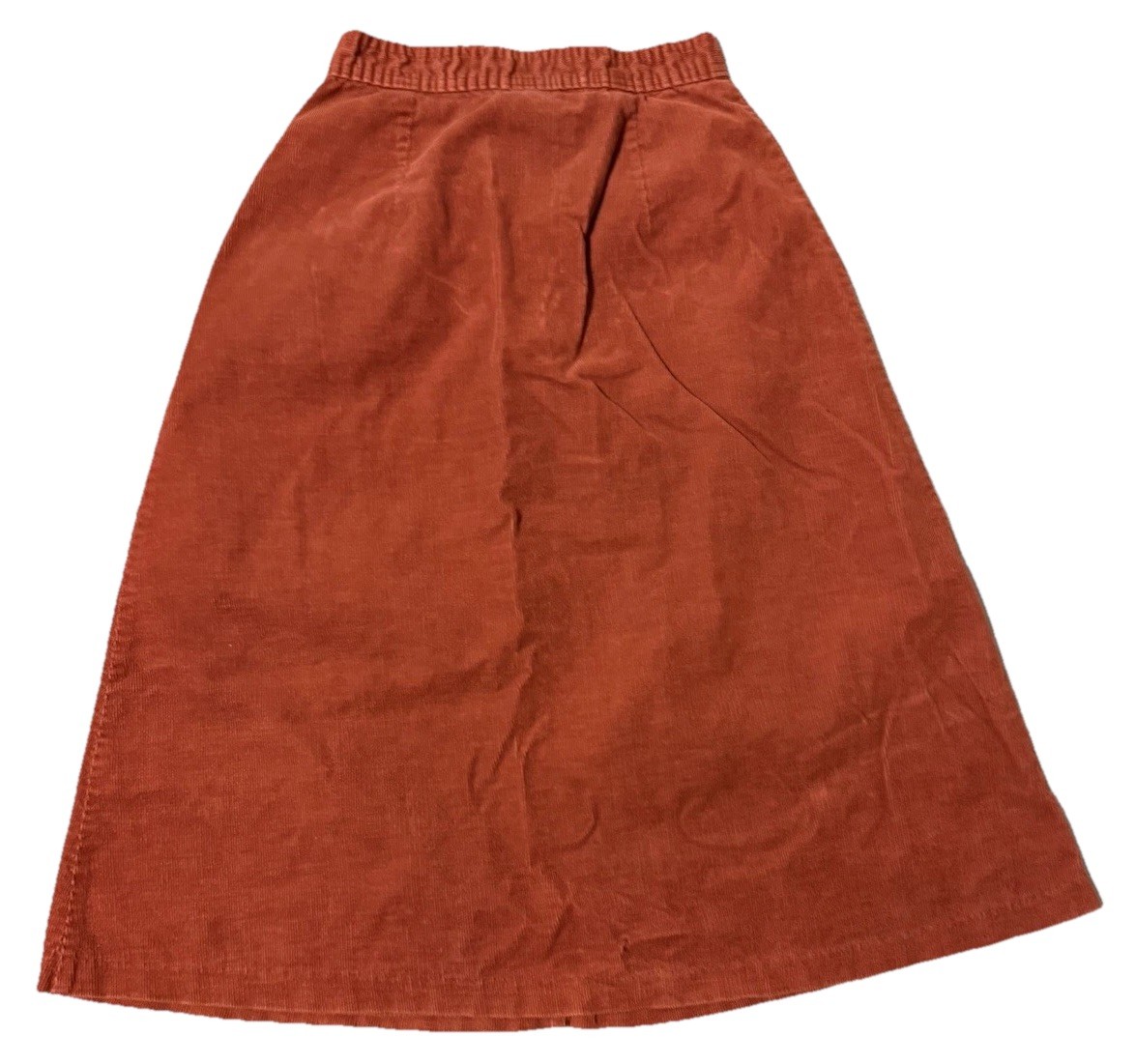 Vintage 70s JC Penney Fashions Rust Orange Long Corduroy Maxi Skirt Women’s 12
