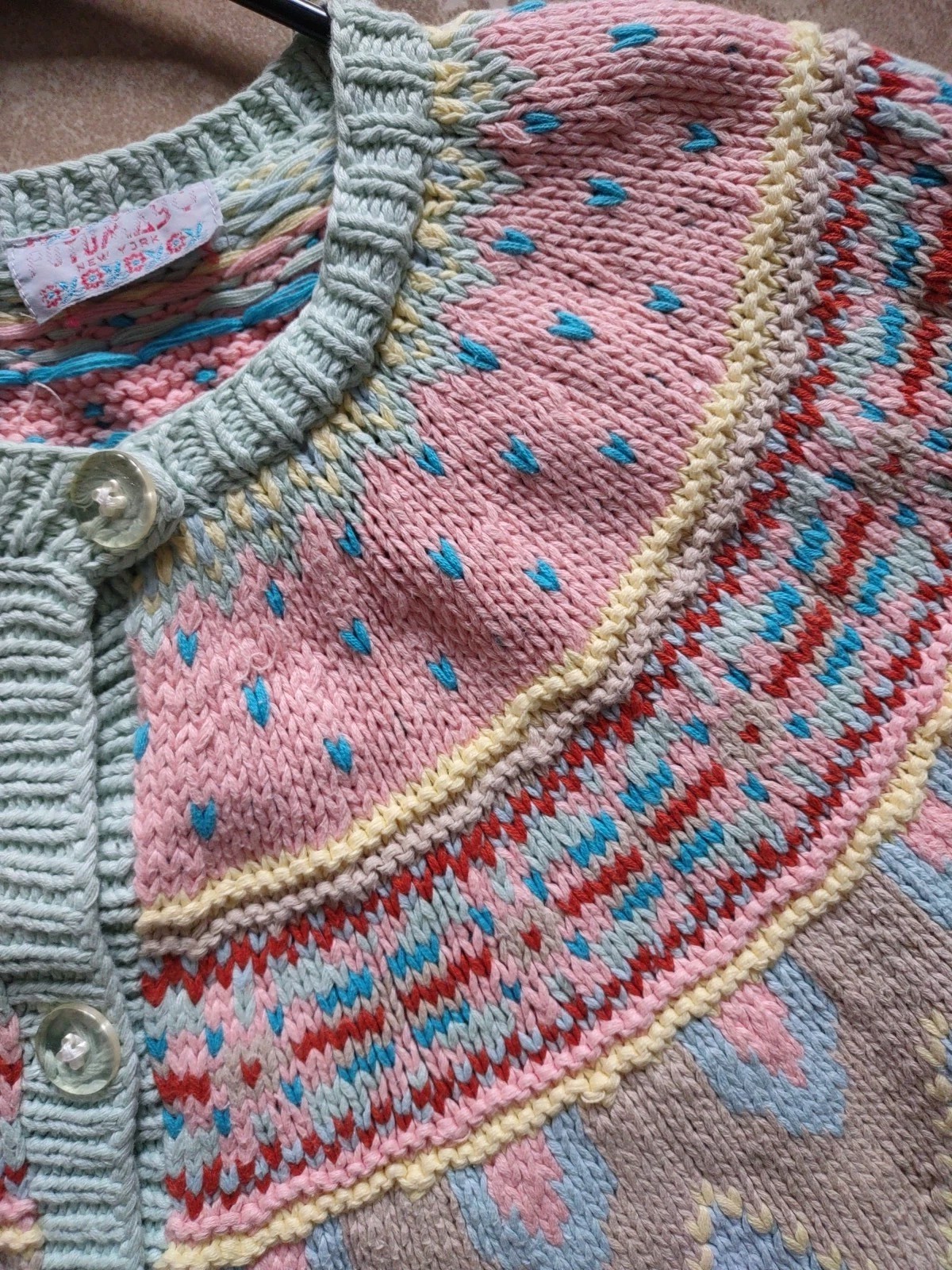 Vintage 1980s Putumayo Sweater Medium Half Sleeve Cotton Cardigan NYC Boutique