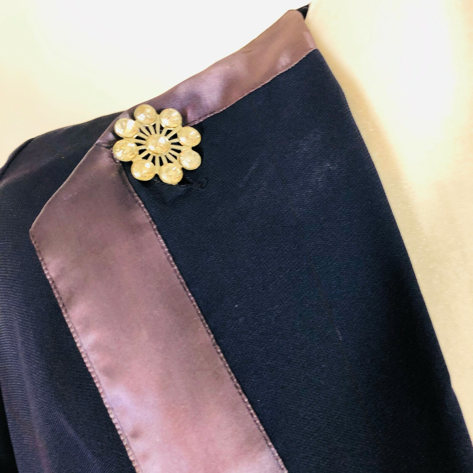 Vintage British Lady Classic Structured Navy Flight Attendant Dress W/ Broach