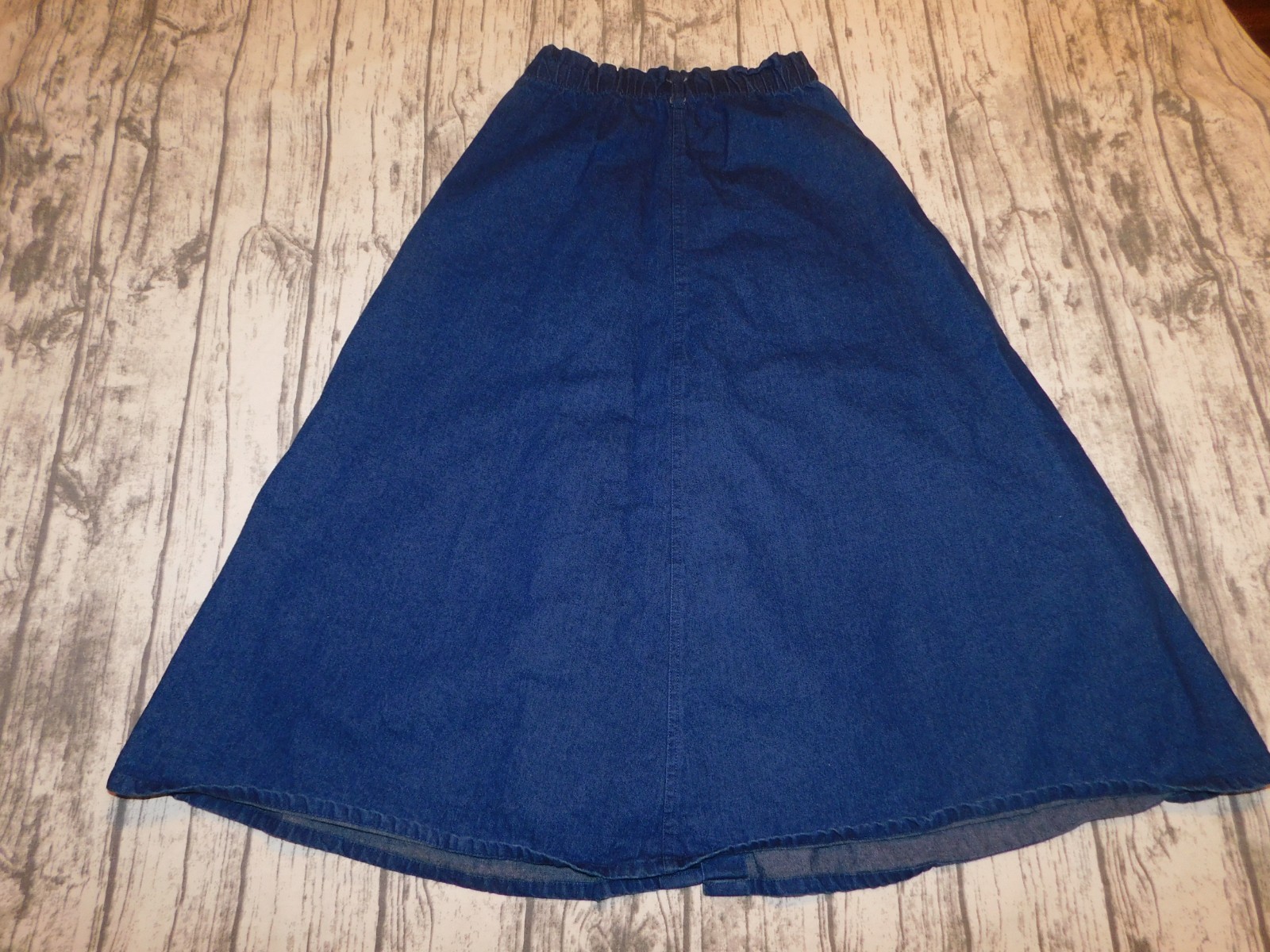 VTG 80s DENIM SKIRT WESTERN COWGIRL BUTTON FRONT BOHO A LINE MIDI sz 14 M/L