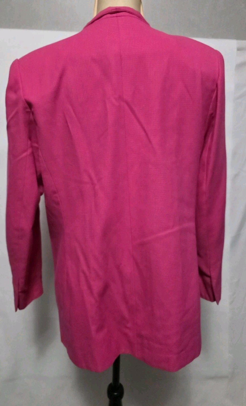 Vintage HBS Ltd. Hot Pink Blazer Womens Size 12 Career Jacket Shoulder Pads