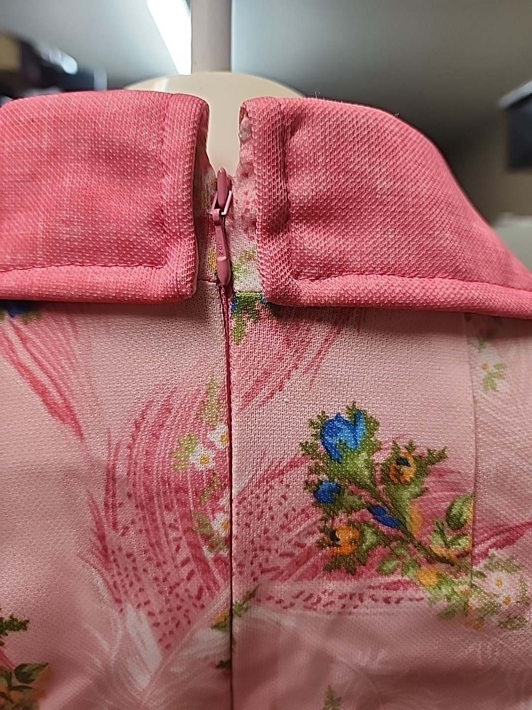 Vintage Custom Handmade 60-70s Pink Dress S/M Short Sleeve