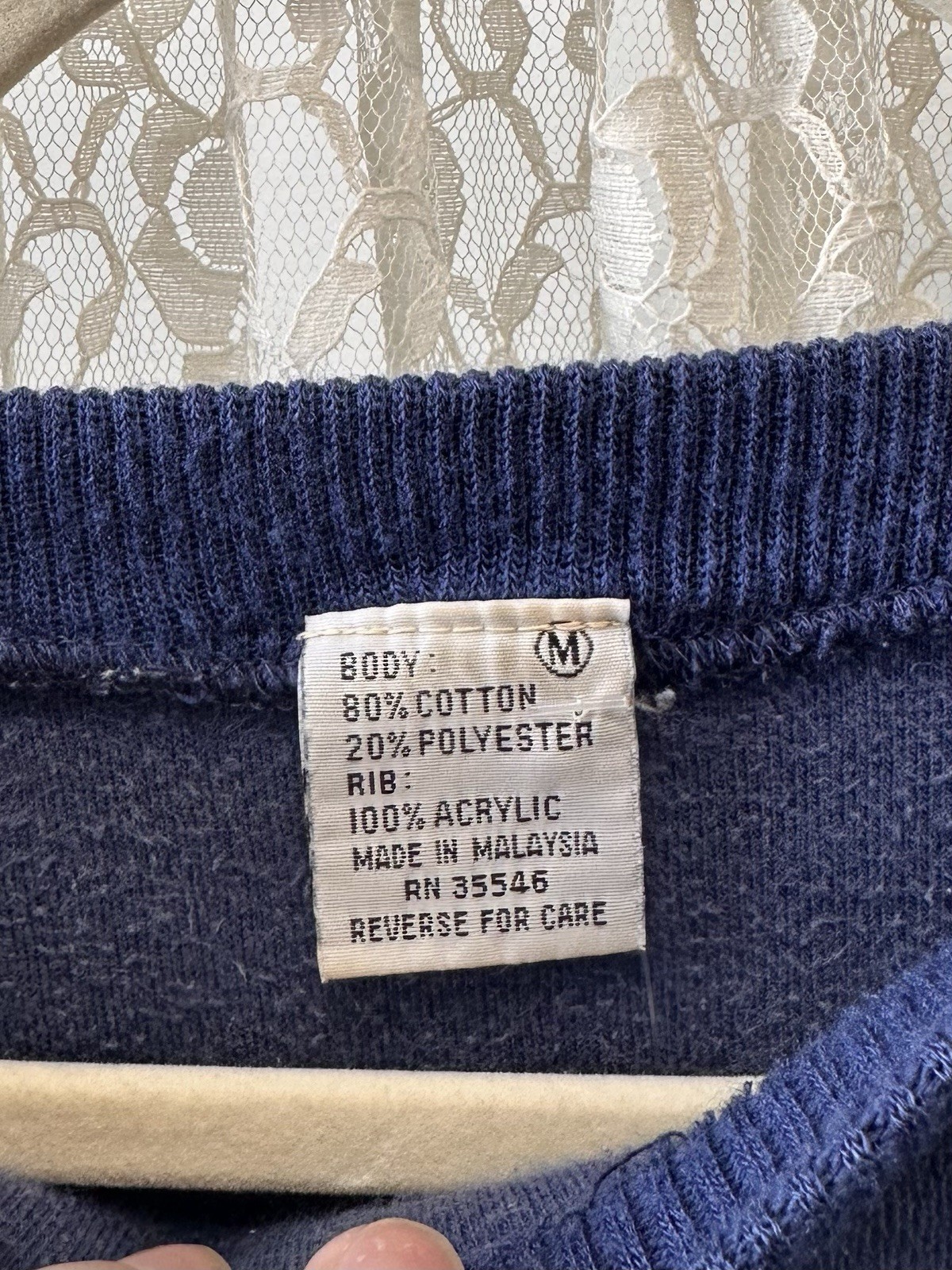 Vintage 80s Cobalt Blue Velour Boatneck Sweater Small