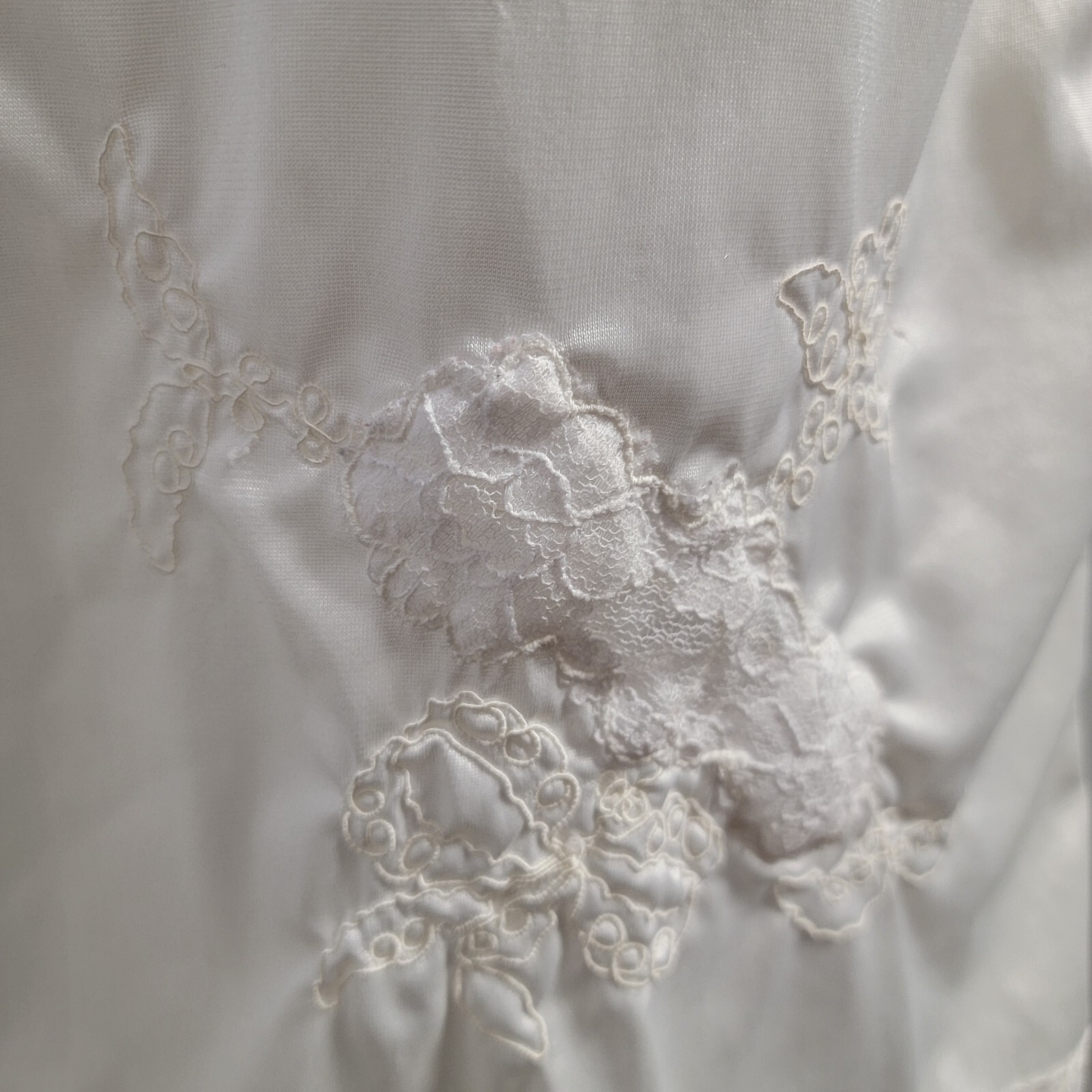 Vintage Lingerie by Vincent Half Slip Lace Nylon Pearl Off White Size Medium