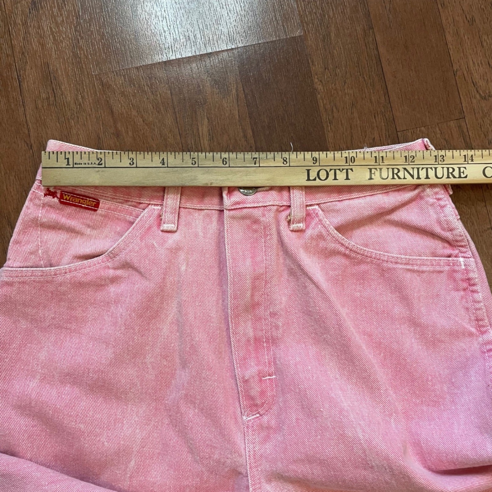 Vintage Wrangler Pink Acid Wash High Waisted Tapered Jeans 981JRPK Made in USA 9