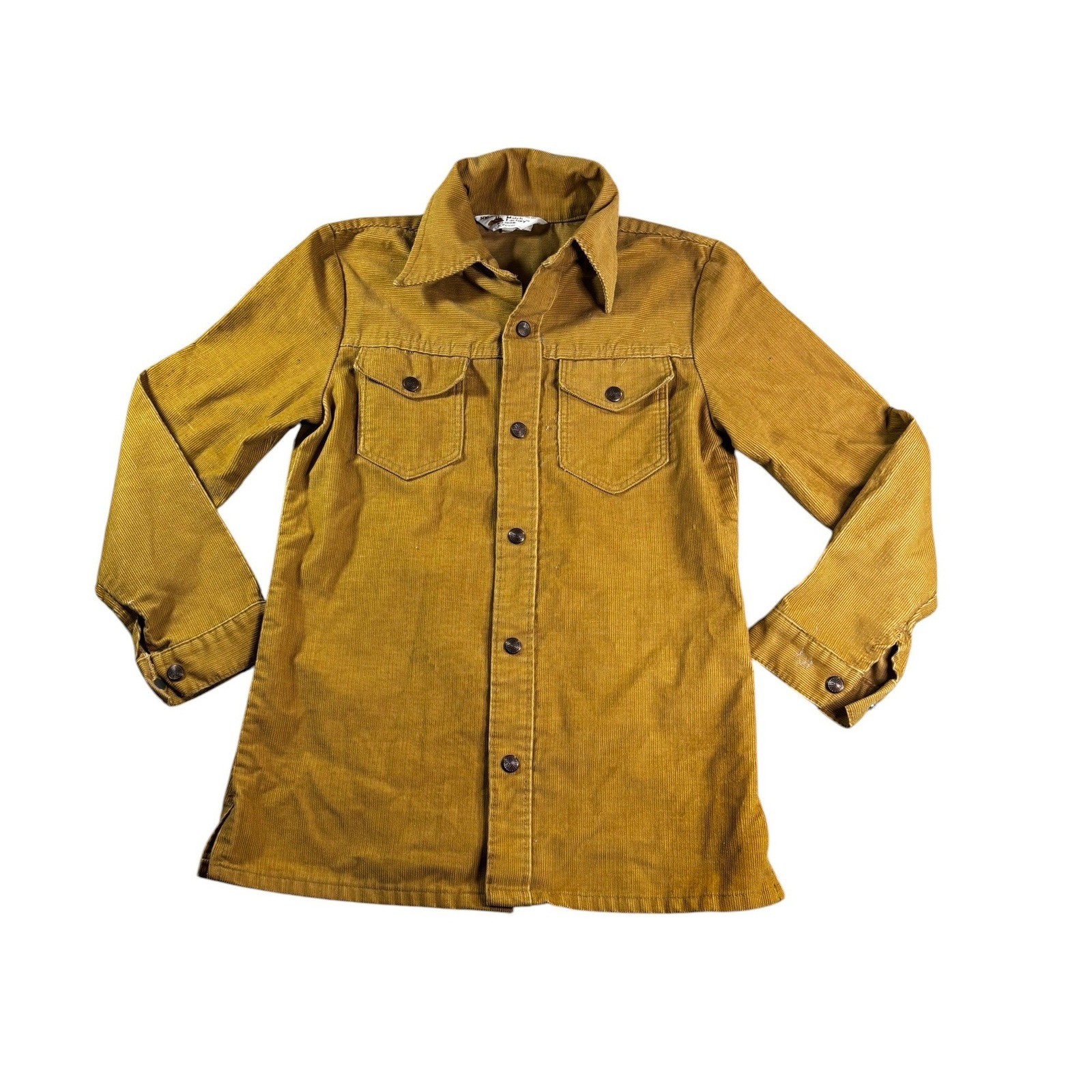 Vintage Match Factory JCPenney Corduroy Shirt Jacket Mustard Yellow Womens S