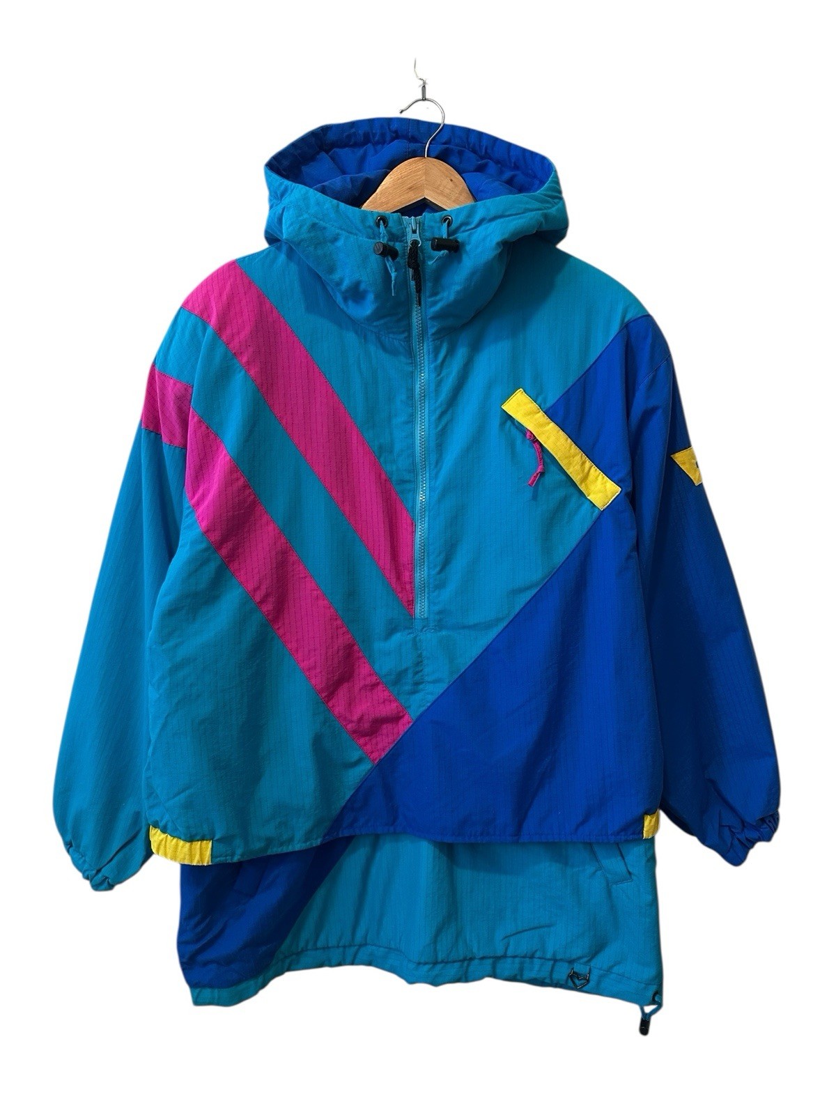 Vintage Obermeyer Women’s Ski Jacket Size 10 Blue Pink Neon 80’s USA