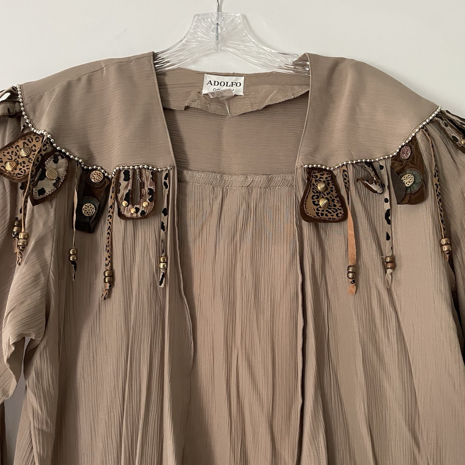 Vintage Adolfo Saks Fifth Avenue Jacket Blazer Embellished Fringe Rodeo Queen