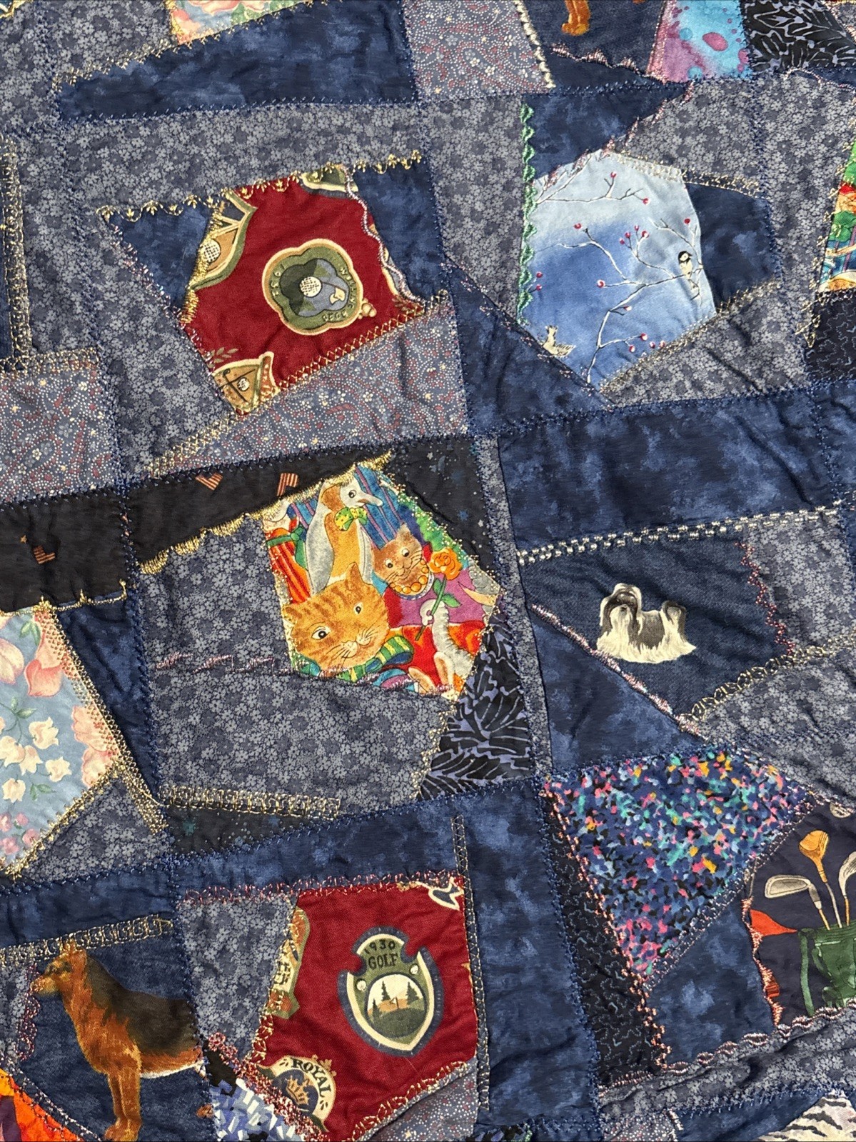 Vintage patchwork quilted coat, Bohemian/Crazy Quilt Style Pre-owned M/L? Women