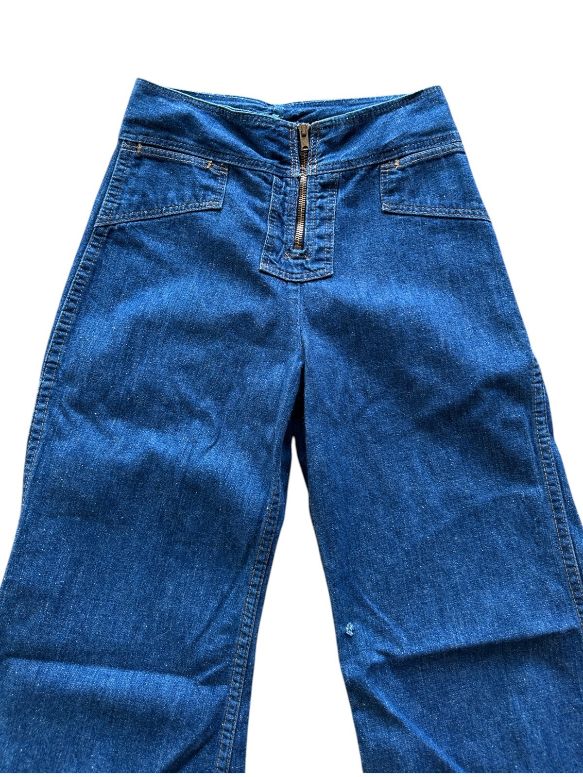 Vintage 70s Bell Bottom Jeans By Maverick 24×28 Flares Denim