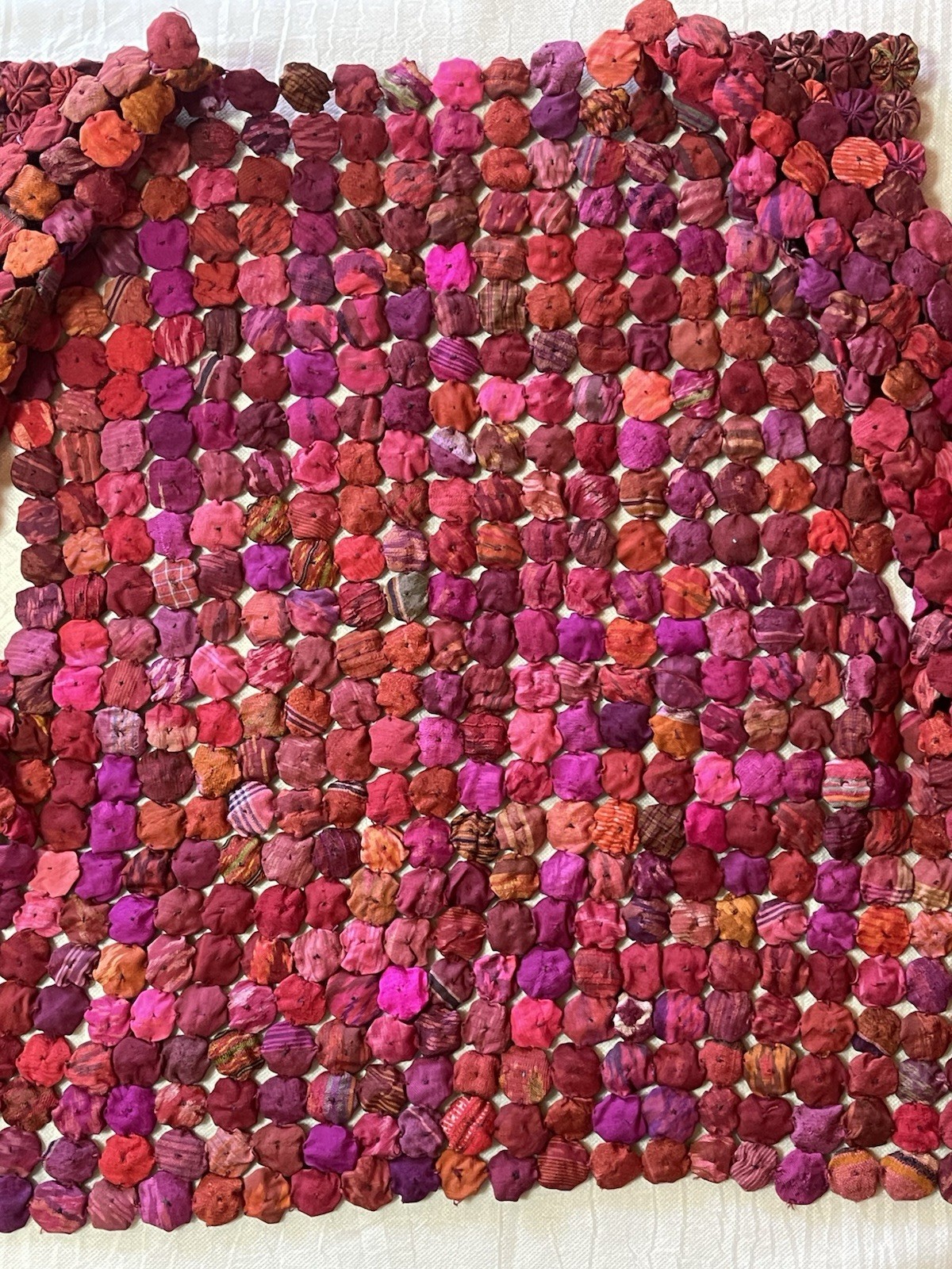 Vintage Art To Wear O/S Beautiful 1″ Yo-Yo Handmade Multicolor Cotton Vest, EUC