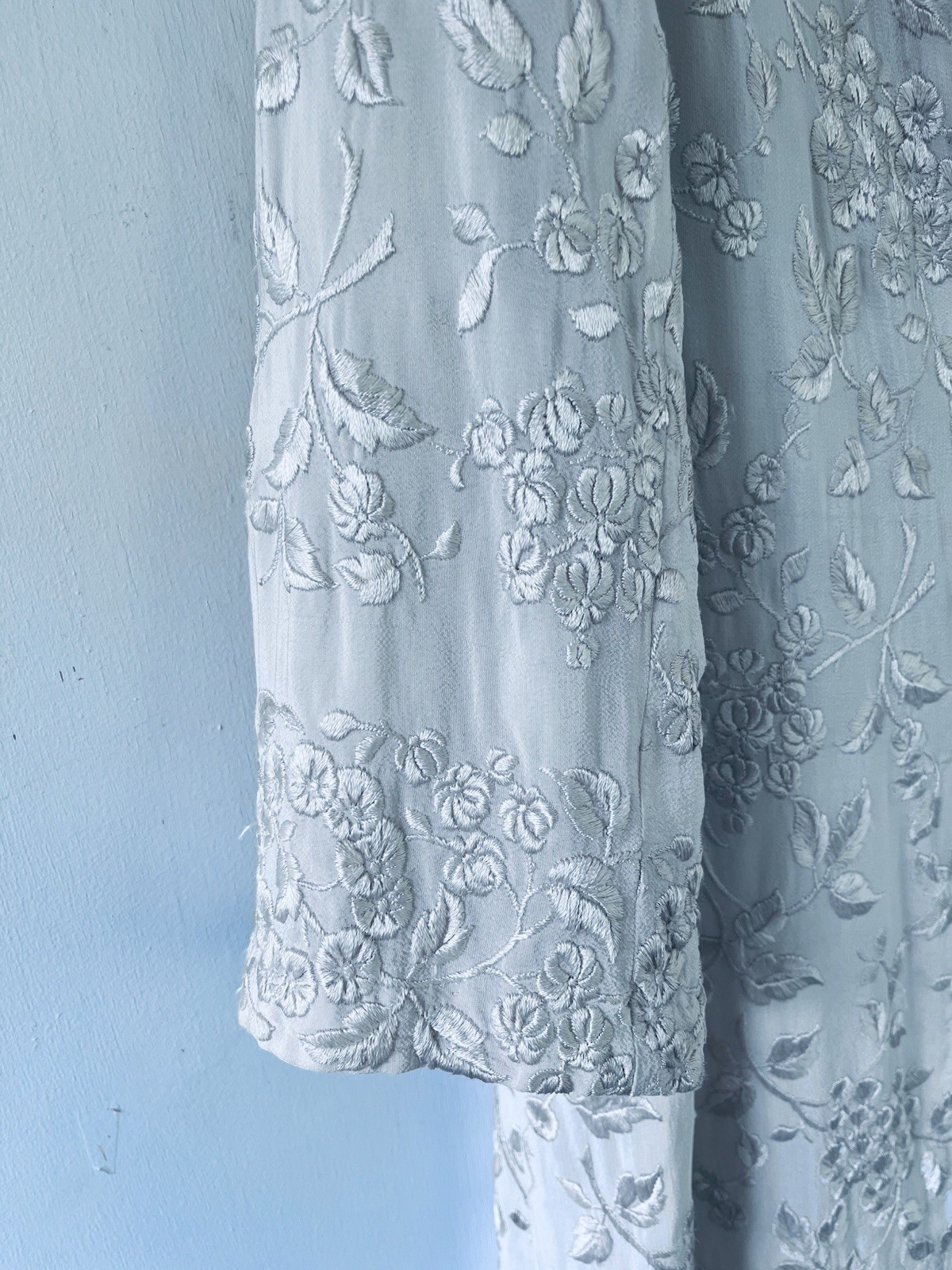1920s Art Deco Vintage Embroidered Blush Silk Coat Attributed To House Of Lanvin