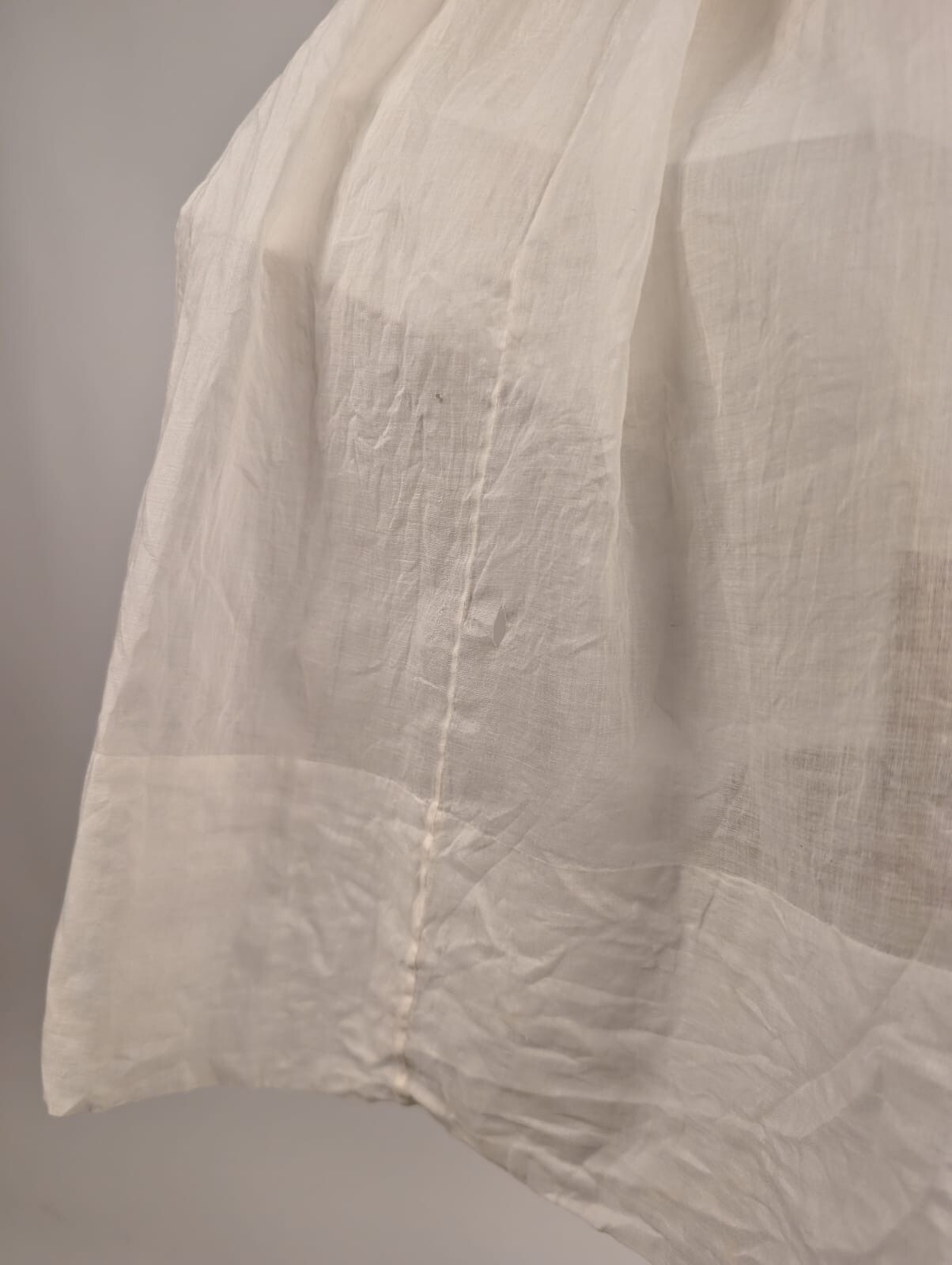 CIVIL WAR 1850’S GIRL’S WHITE BATISTE SUMMER DRESS W PUFF SLEEVES