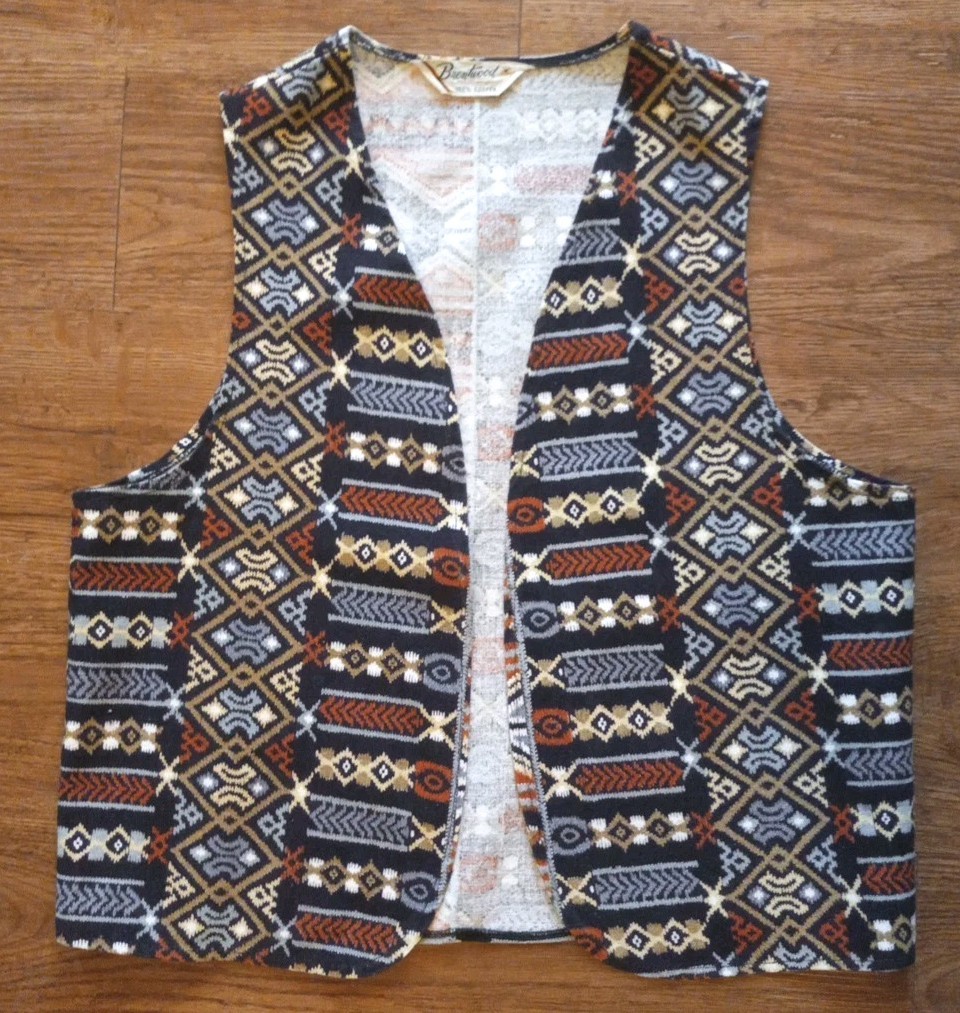 Vtg Women’s Brentwood Southwestern Design Vest Sz M 100% Western Wear