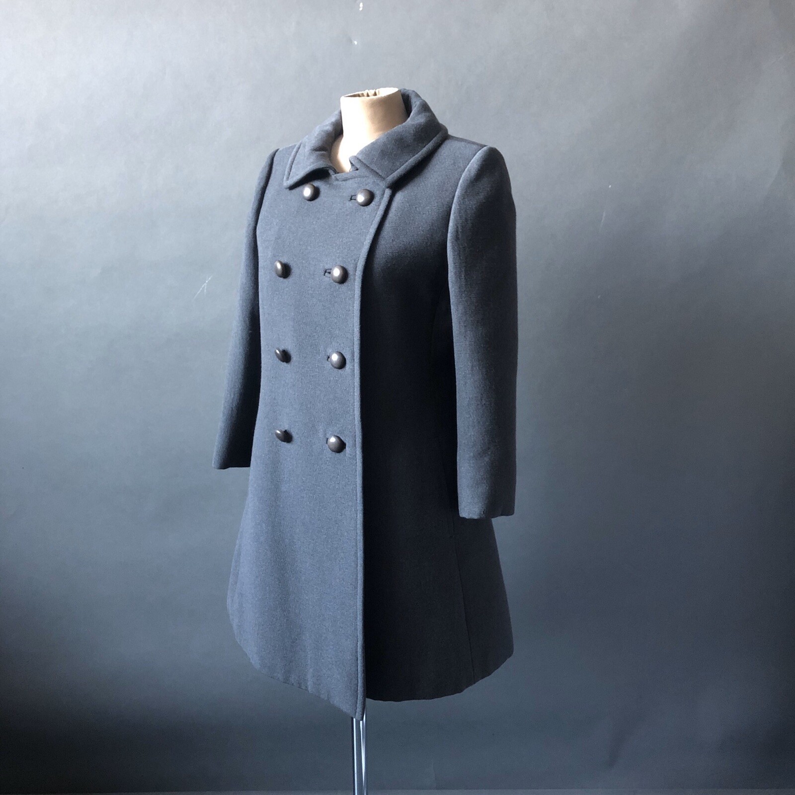 Pauline Trigere 1960s Mod Wool Mini Dress Coat Ensemble sz XS SM Megan Draper