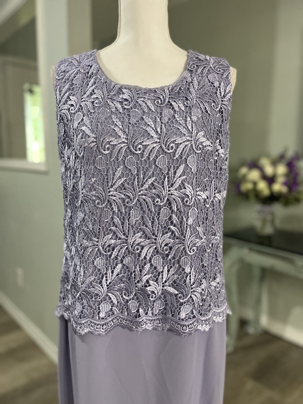 Vintage Karen Miller New York Purple Lace Mother of the Bride Dress Size 14