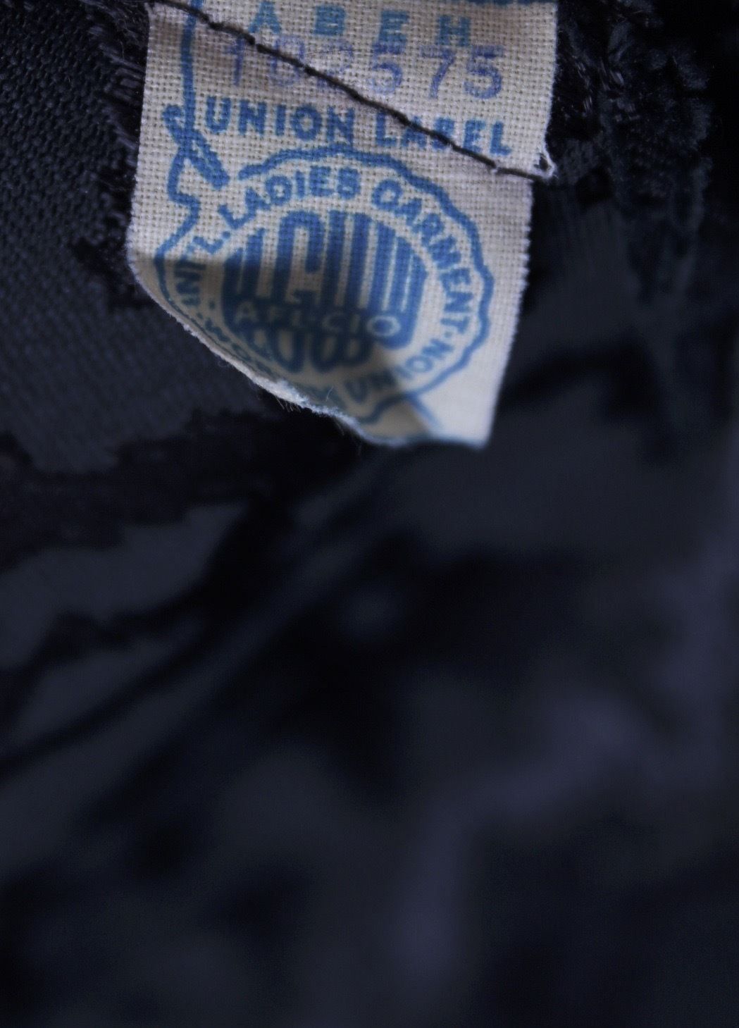 VTG 1960s Black Damask Cocktail Dress NWOT Square Neck Buttons Full Skirt S/M