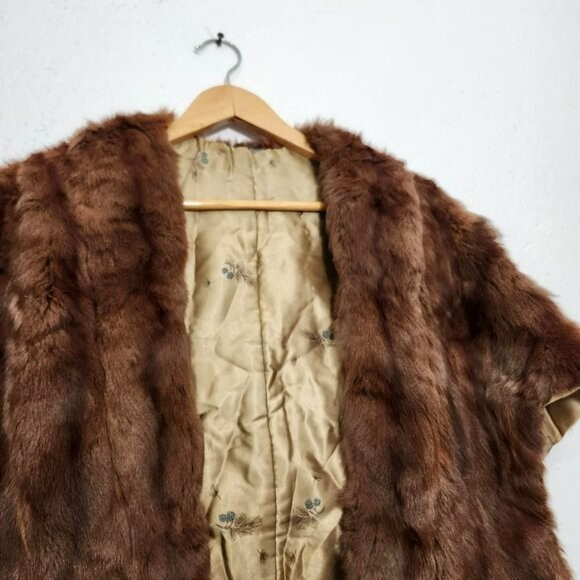 vintage brown fur stole