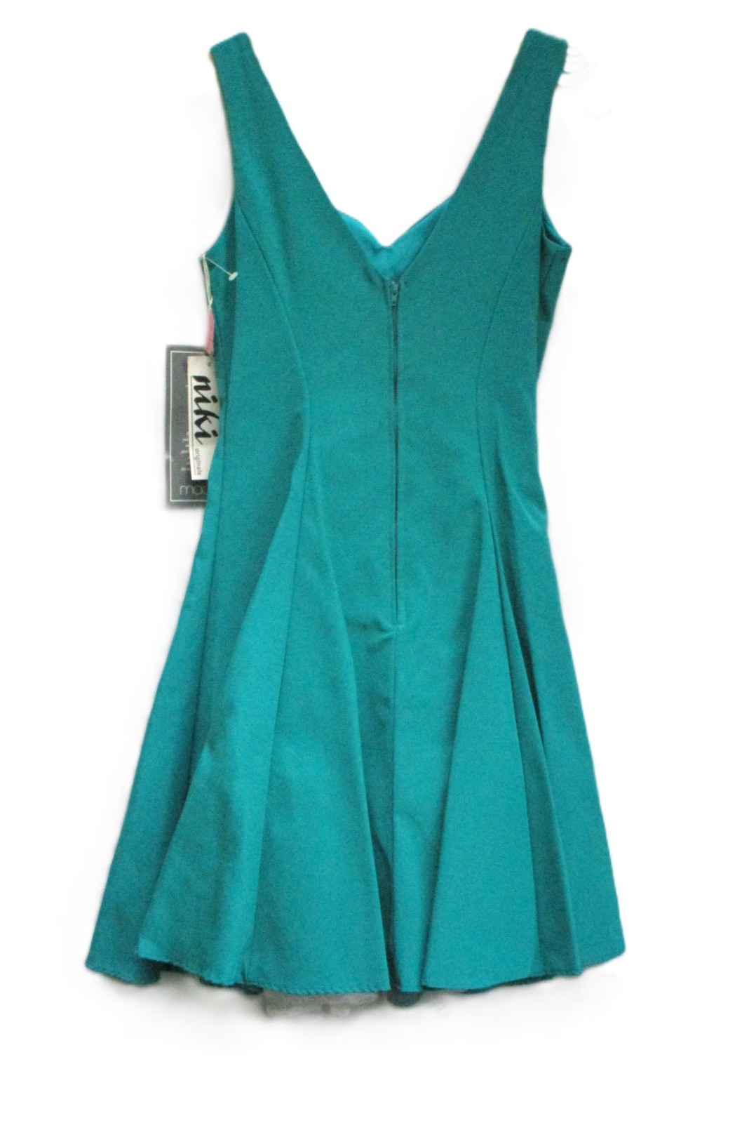 Vintage KAREN LUCAS for NIKI Turquoise Formal Dress with Crinoline Womens Size 8