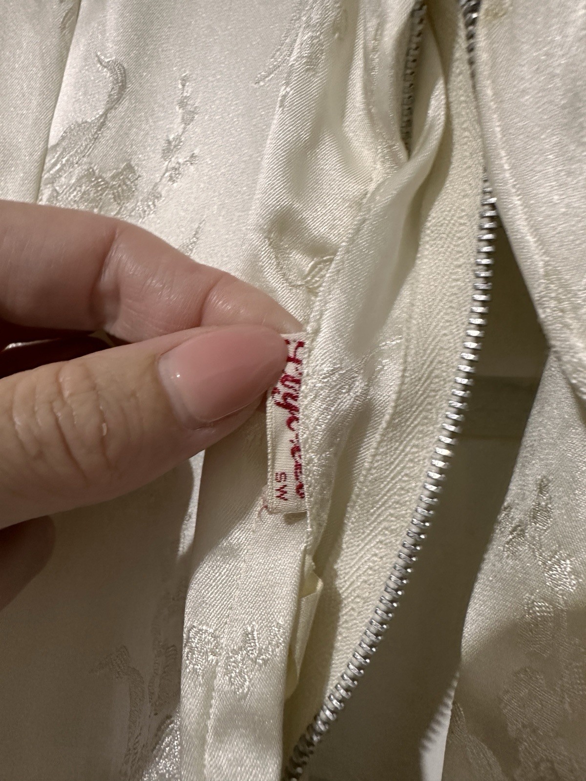 Vintage 1950s Sz 6 – 8 Edwardian Revival Satin Long Sleeves Wedding Dress Collar