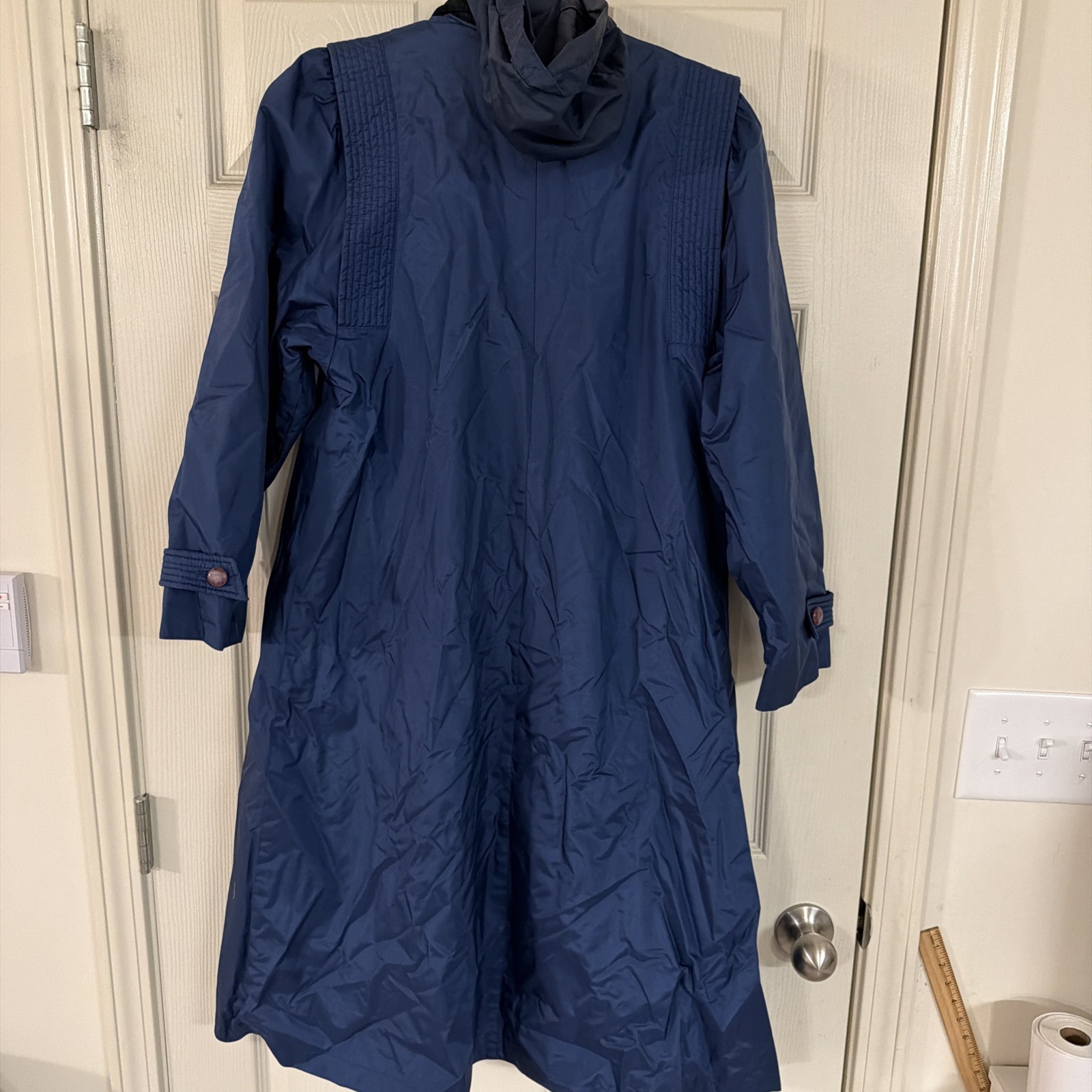 VINTAGE 70’s Navy Trench Rain Coat Fleet Street MAXI Coat – Size 8