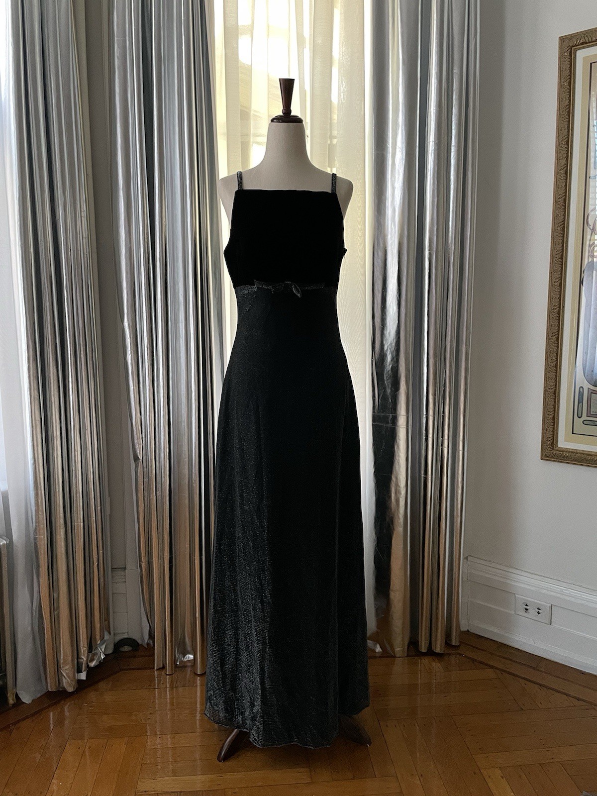Vintage Blondie And Me By Linda Bernell Black Velvet And Silver Formal Dress