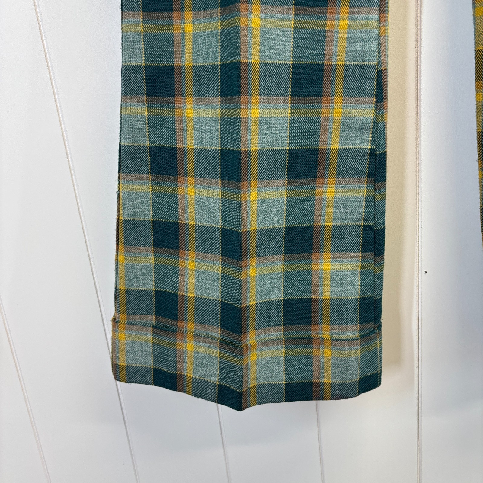 VTG Farah Unisex Retro Plaid Wool Blend Cuffed Pants Size 30 Academia Classic