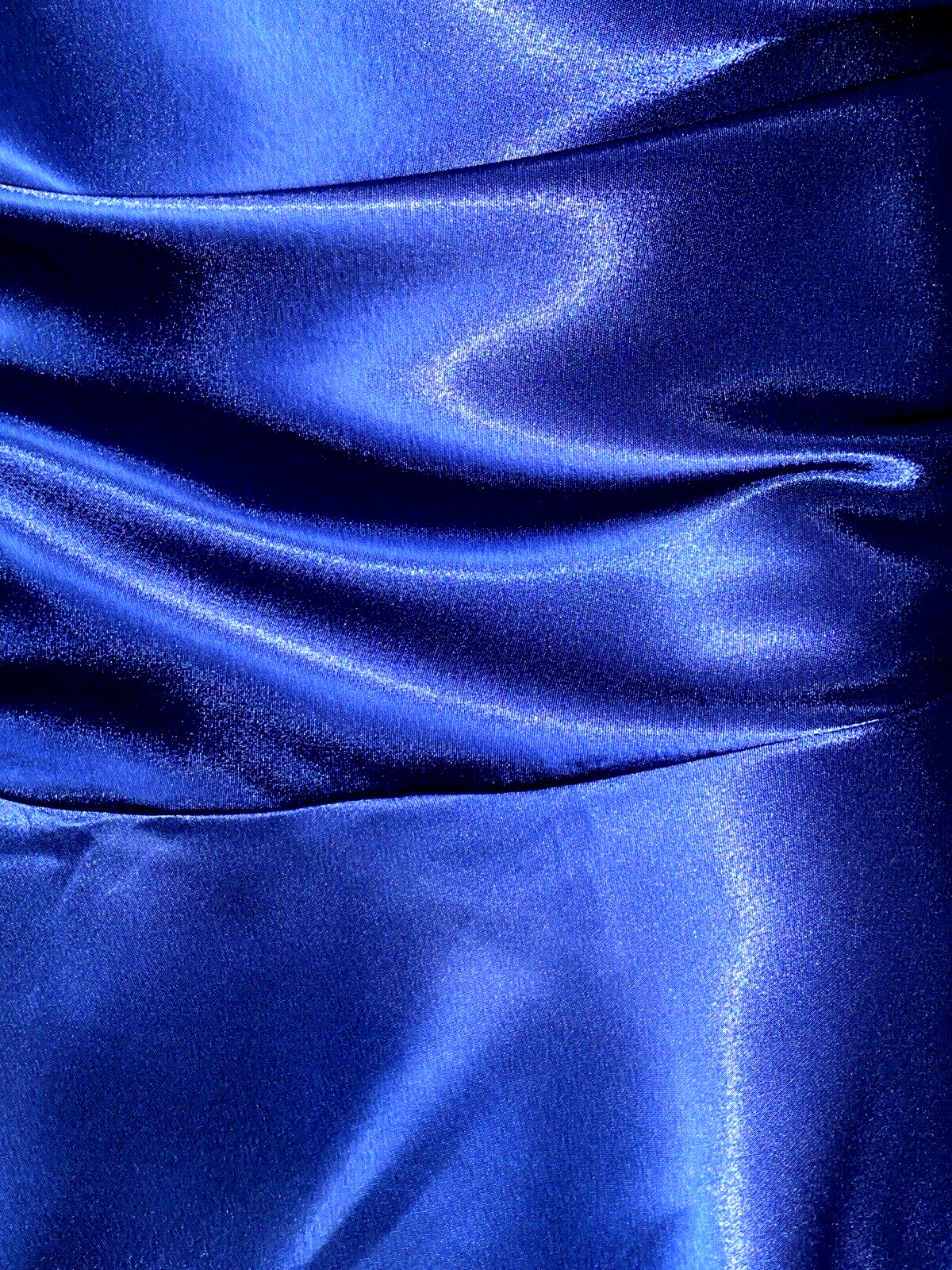 VTG Satin Shiny IMPORT BLUE CHEMISE BABYDOLL NIGHTY PJS GOWN NIGHTGOWN