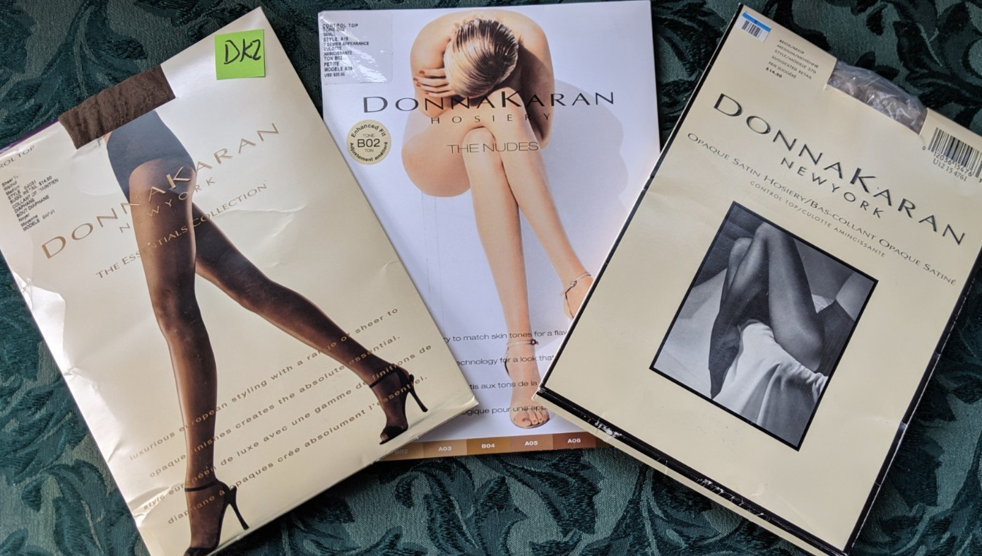 Vintage Stockings 3pr Pantyhose Nylons Donna Karan Medium A19 270 #DK2