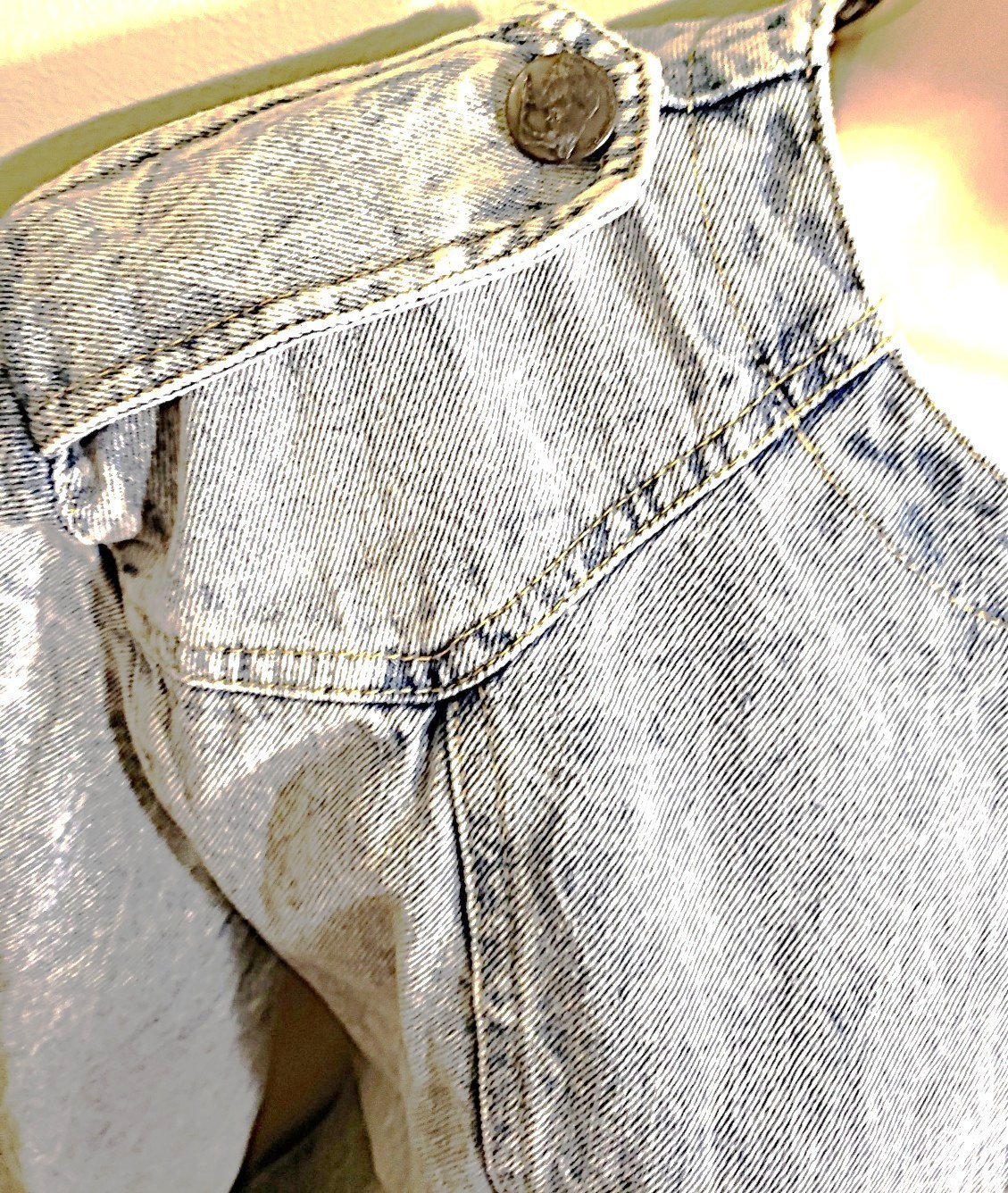 Denim Military Style Denim Dress by RAMPAGE 90s w Brass Buffalo Buttons L