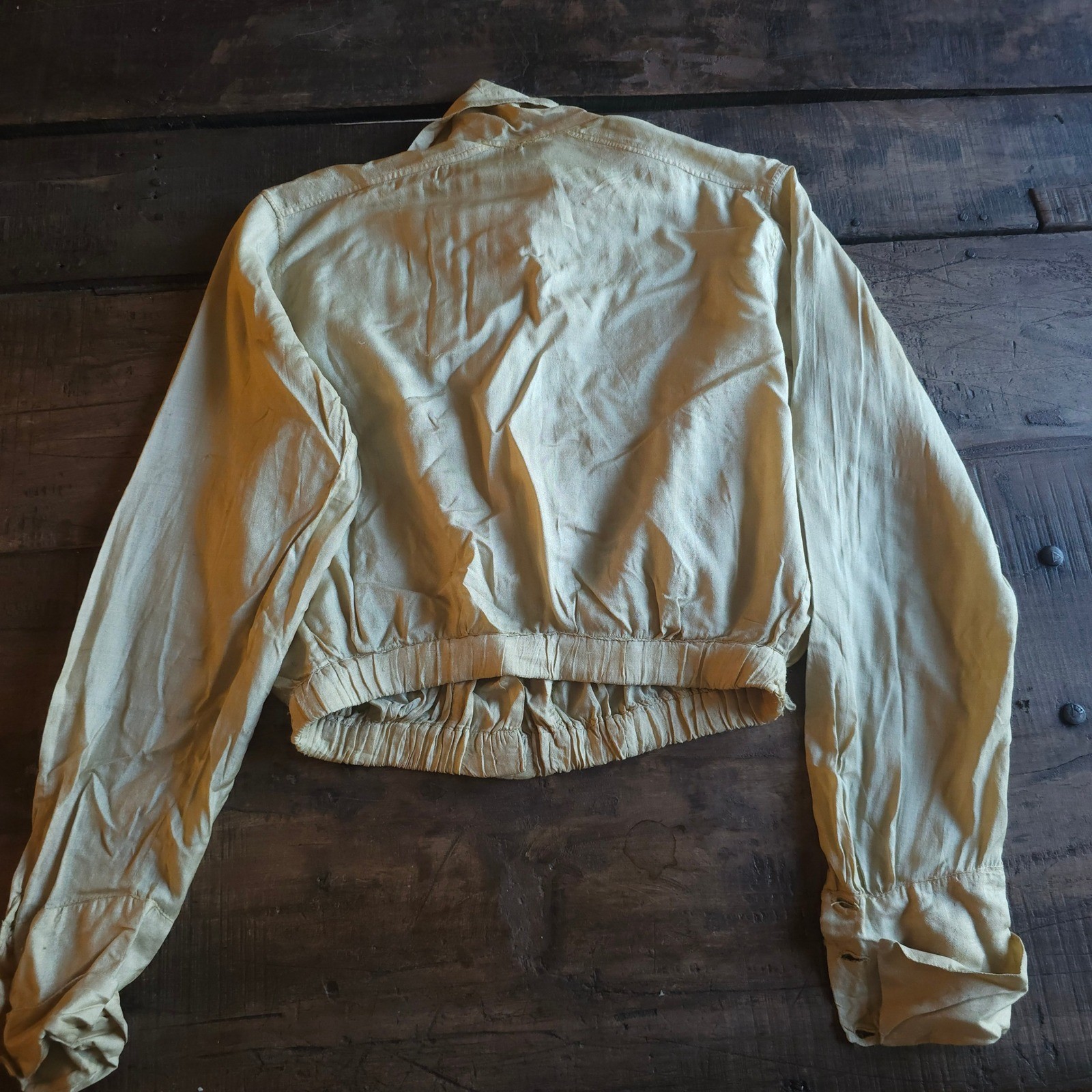 Antique Edwardian 1910s Victorian Blouse Cream Pyramid MOP Button Shirt Waist